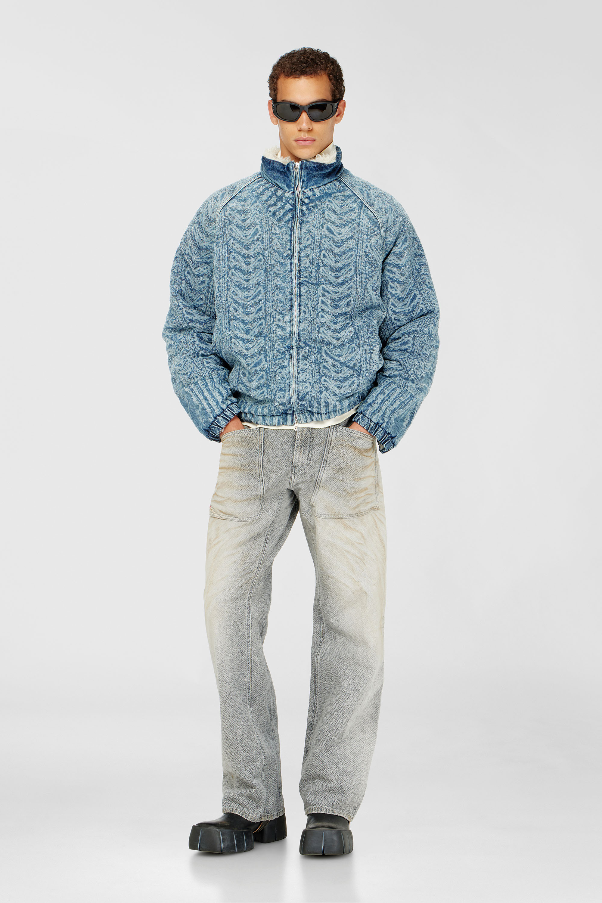 Diesel - D-KRAPS-S, Male's デニムジャケット in ミディアムブルー - 1