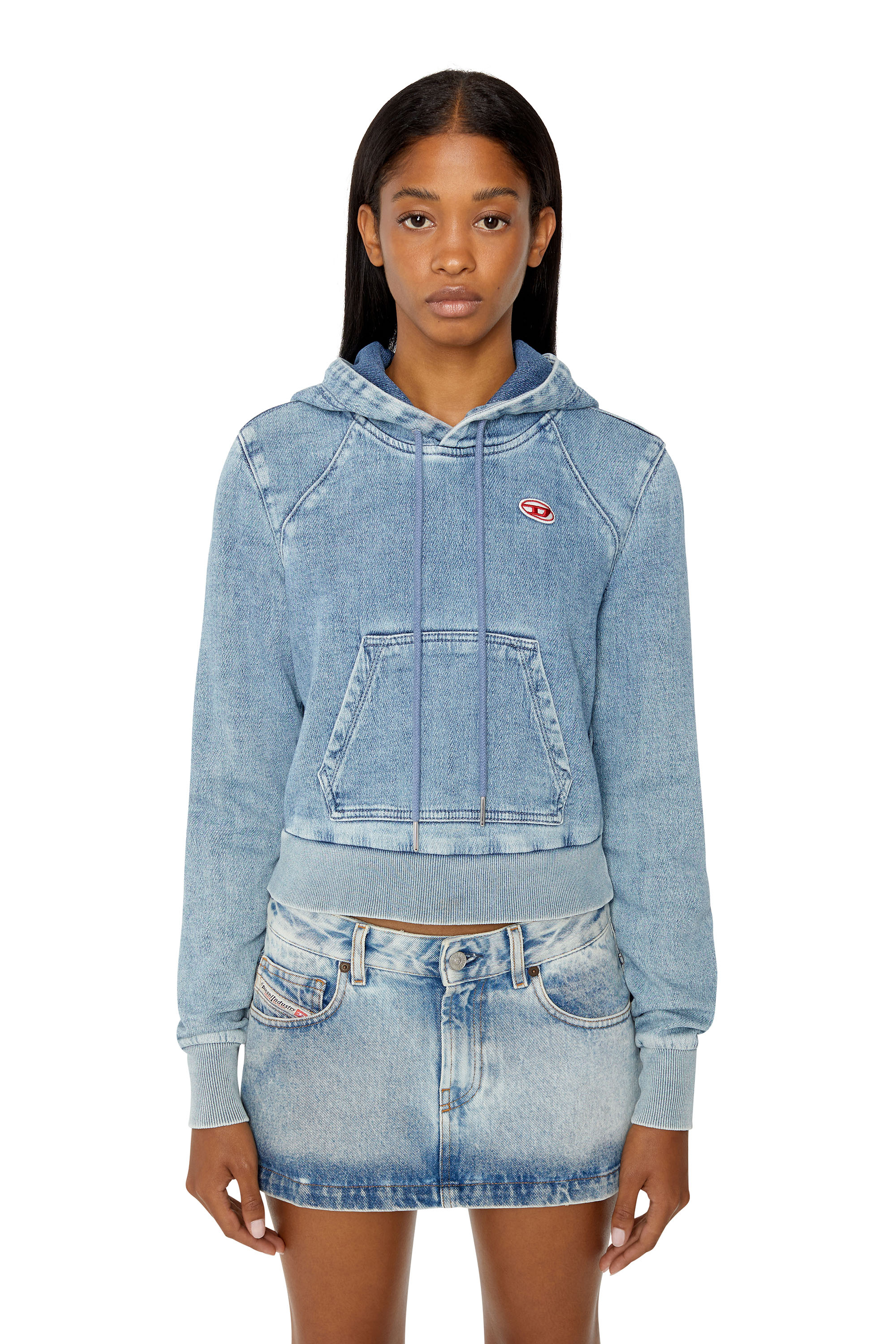 Diesel - D-ANGY TRACK DENIM HOODIE, ライトブルー - Image 2