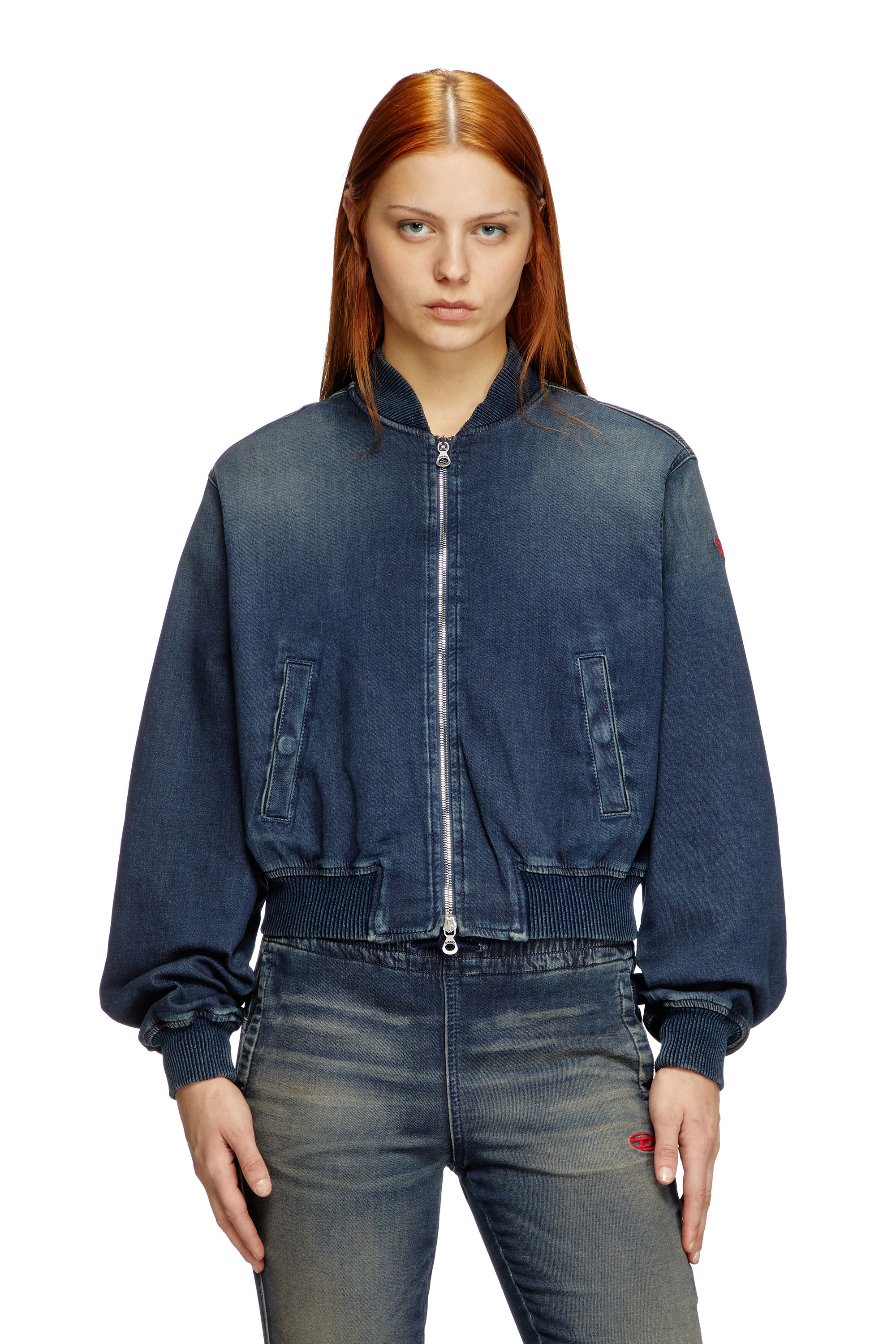 Diesel - DE-KIDDO JOGG, Female's Bomber jacket in dusty-wash JoggJeans in ダークブルー - 3