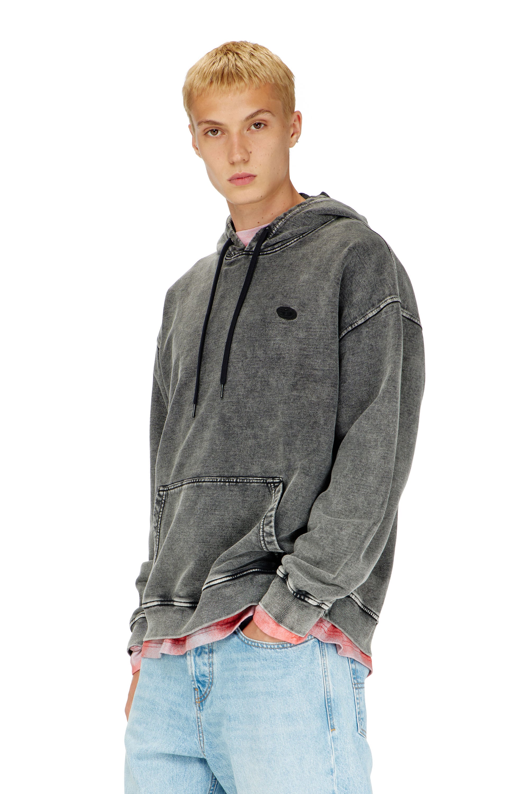 Diesel - S-BOXT-HOOD-DEN, Male's プルオーバーパーカー in ダークグレー - 1