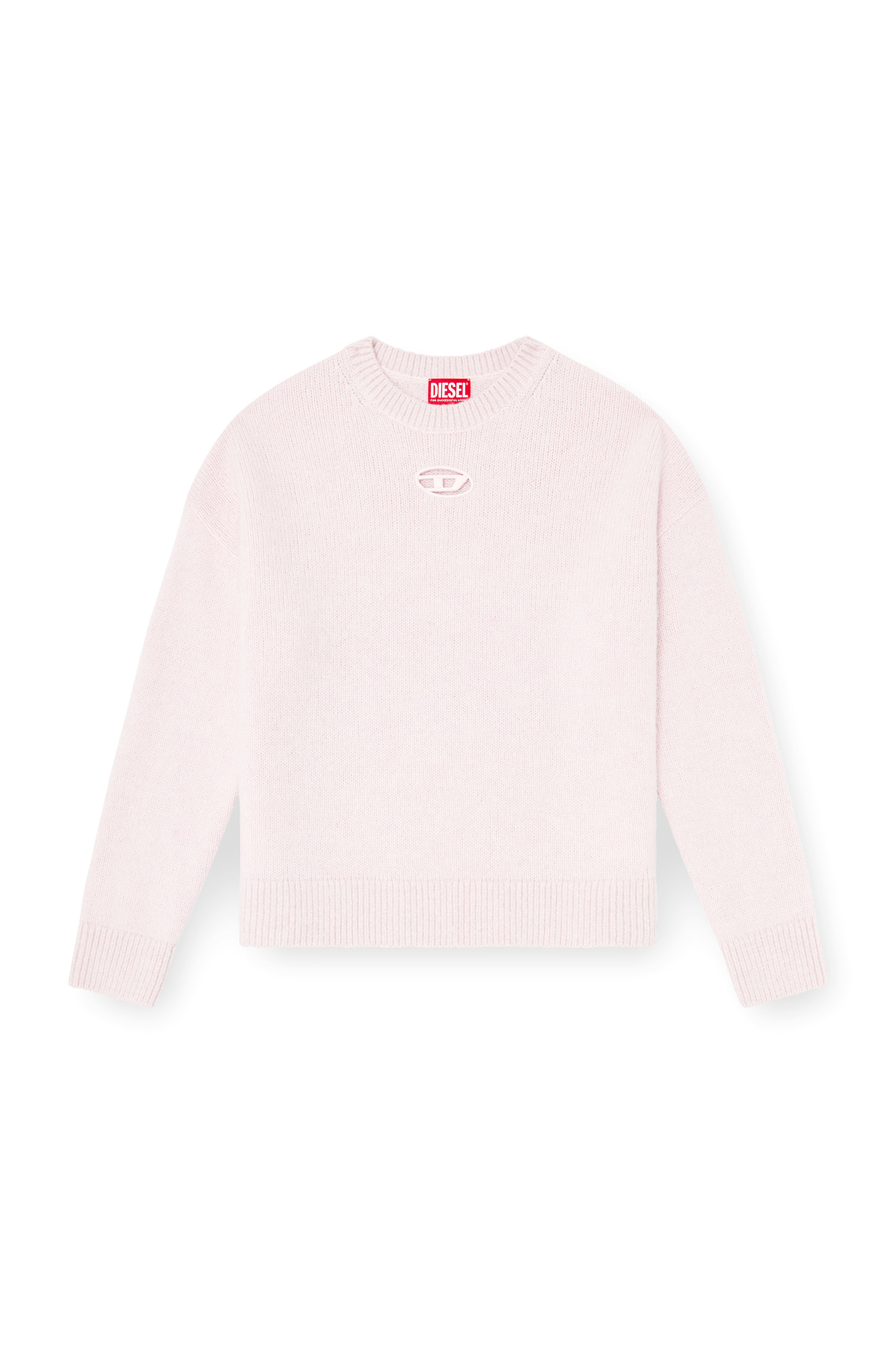 Diesel - M-AREETA, Female's プルオーバーニット in ピンク / ホワイト - 2