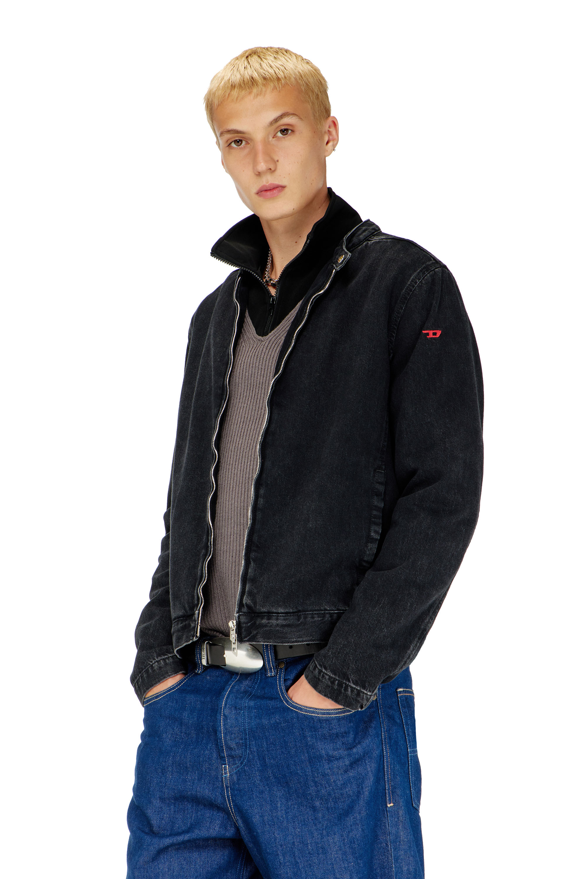 Diesel - D-GLORY, Male's デニムジャケット in ブラック - 1