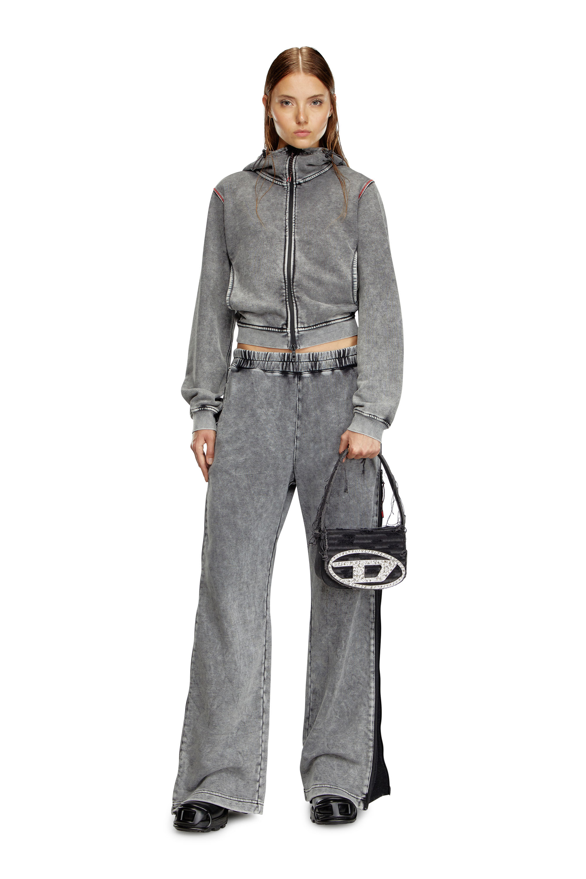 Diesel - 1DR, Female's 1DR-Iconic shoulder bag in canvas and leather in ブラック - 2