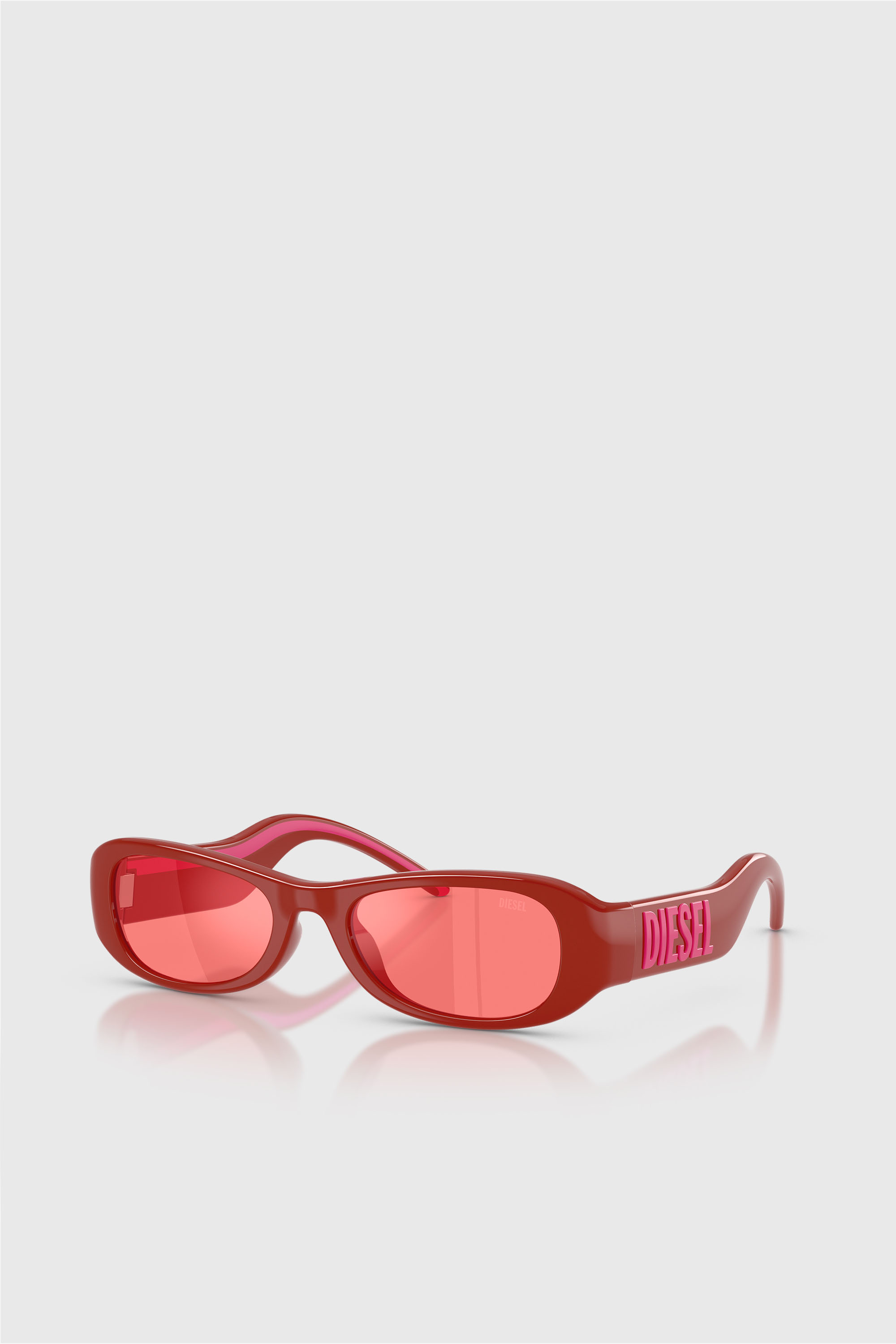 Diesel - 0DL3020U, Unisex's Pillow Sunglasses in レッド - 2