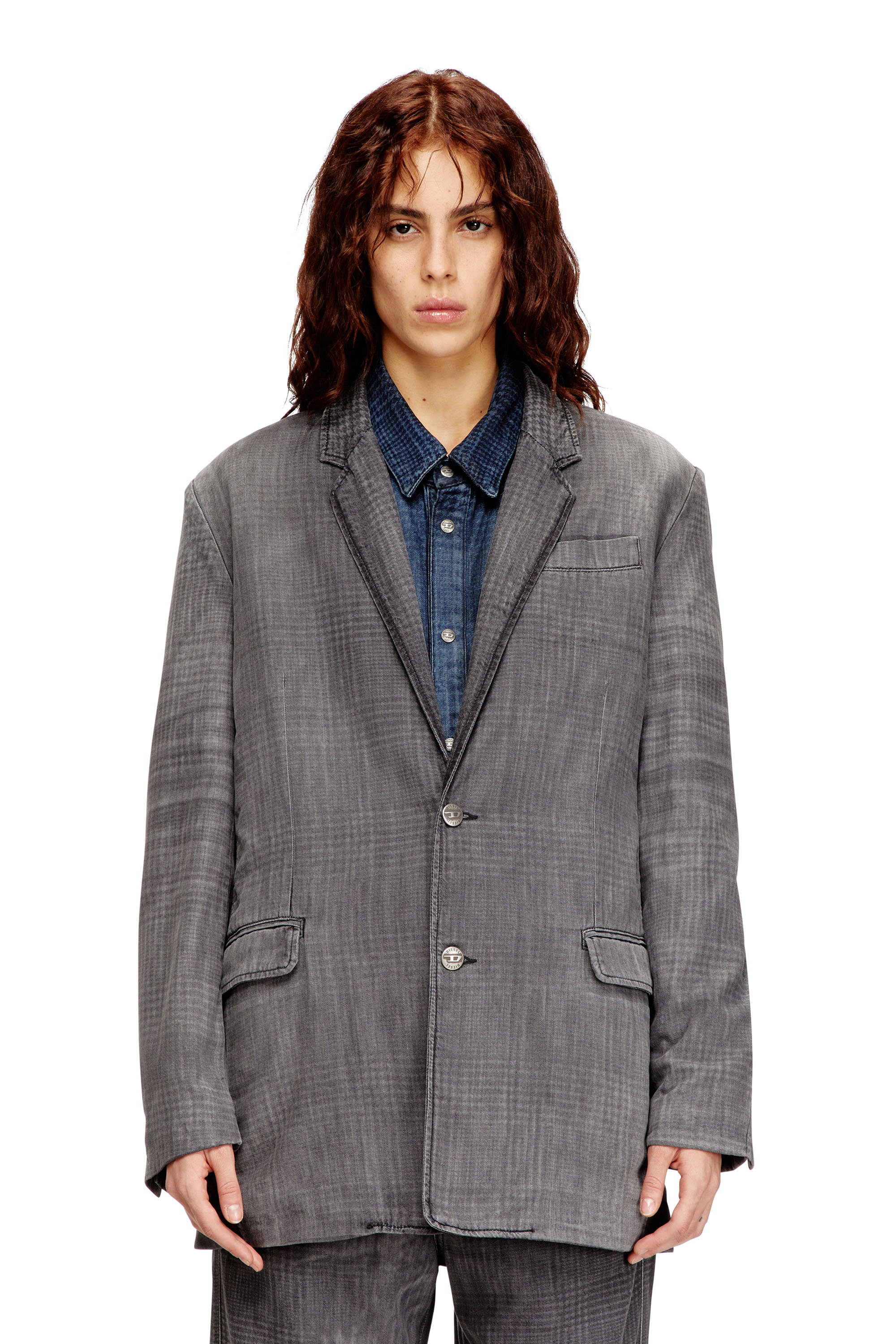 Diesel - D-REGER-S1, Unisex's デニムジャケット in グレー - 2