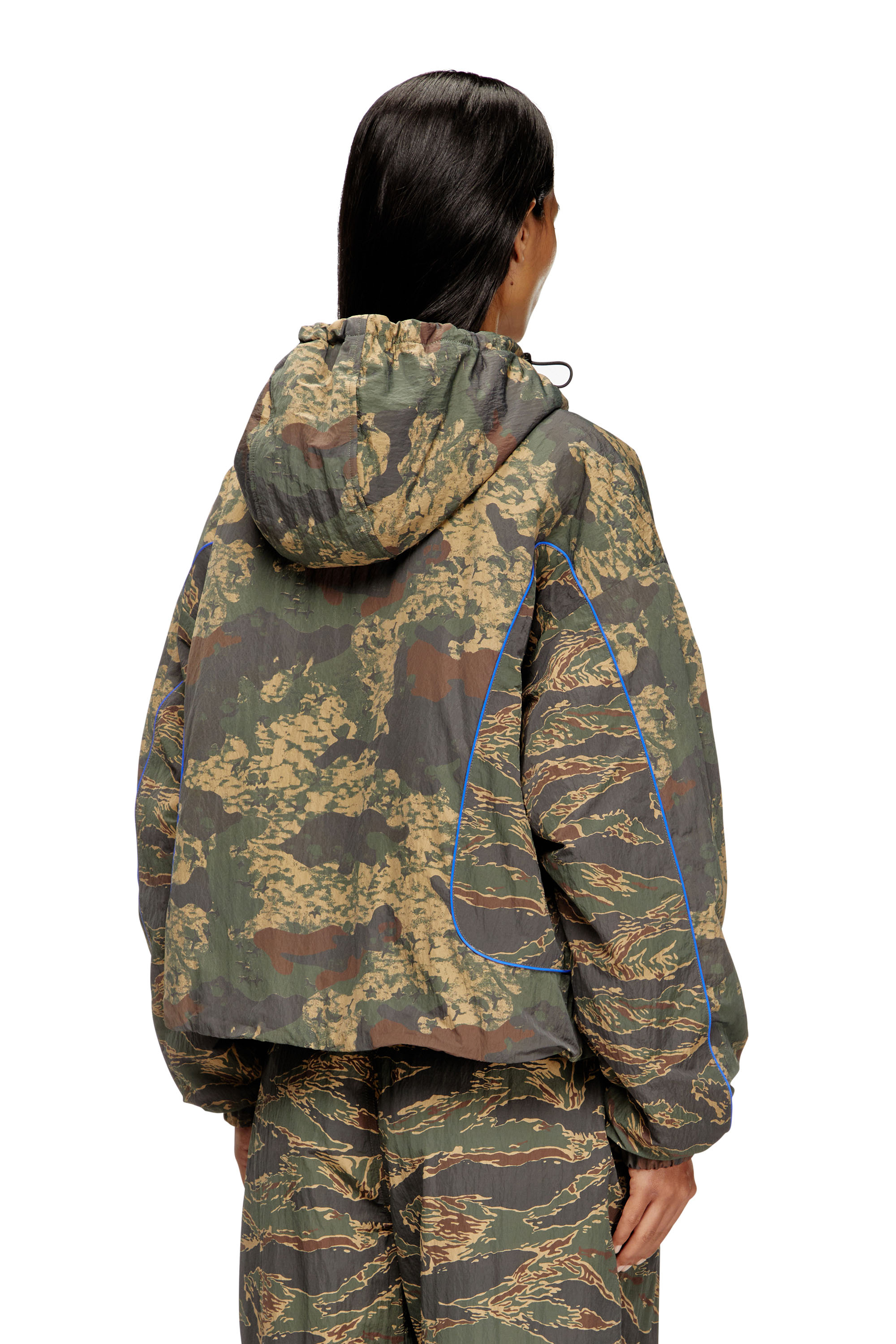 Diesel - G-ADIEL, Female's Jacket with mixed camo prints in ミリタリーグリーン - 4