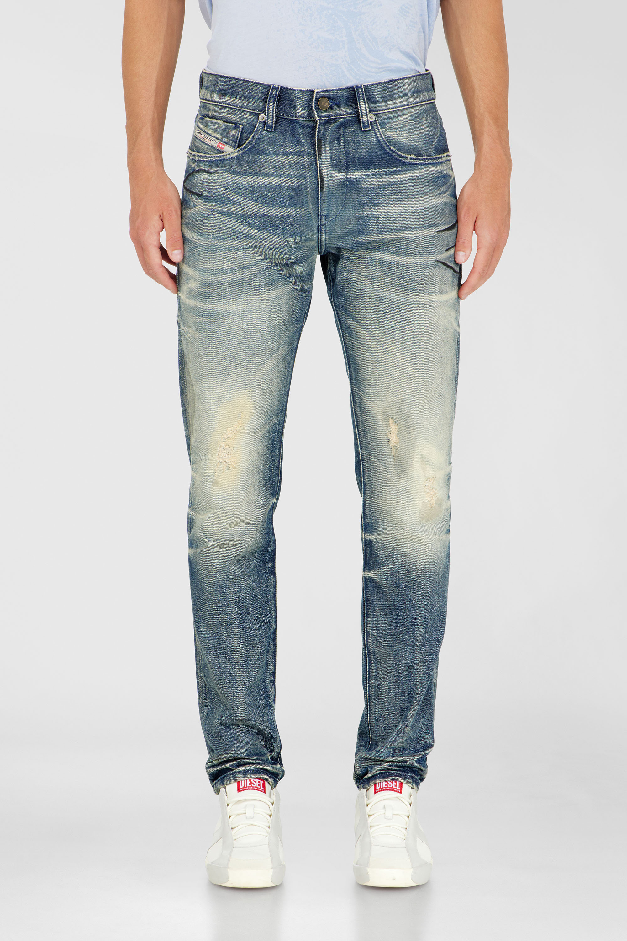 Diesel - Male's Slim Jeans 2019 D-Strukt 09P36, ミディアムブルー - 1