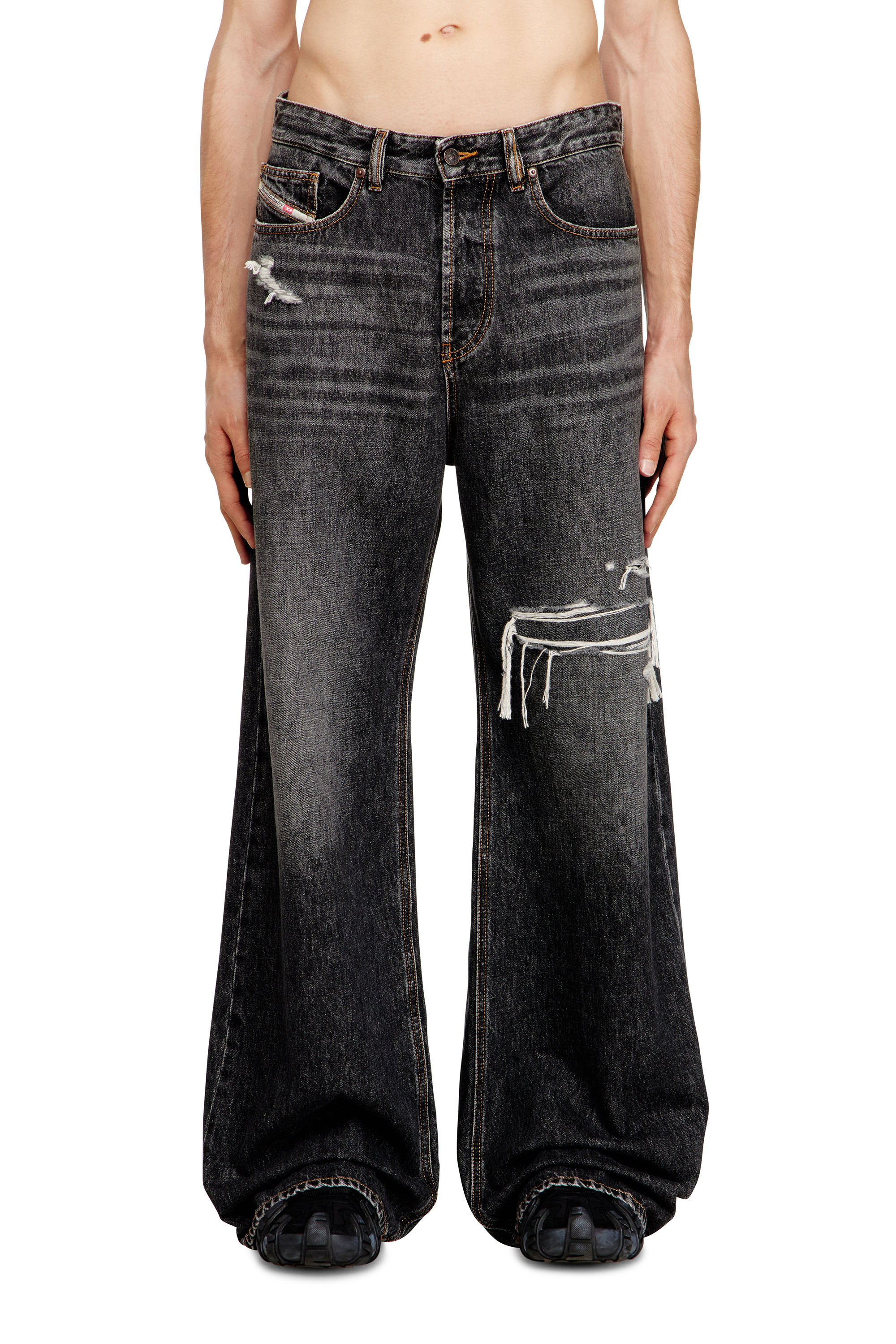 Diesel - Male's Relaxed Jeans D-Rise 007DN, ブラック/ダークグレー - 3