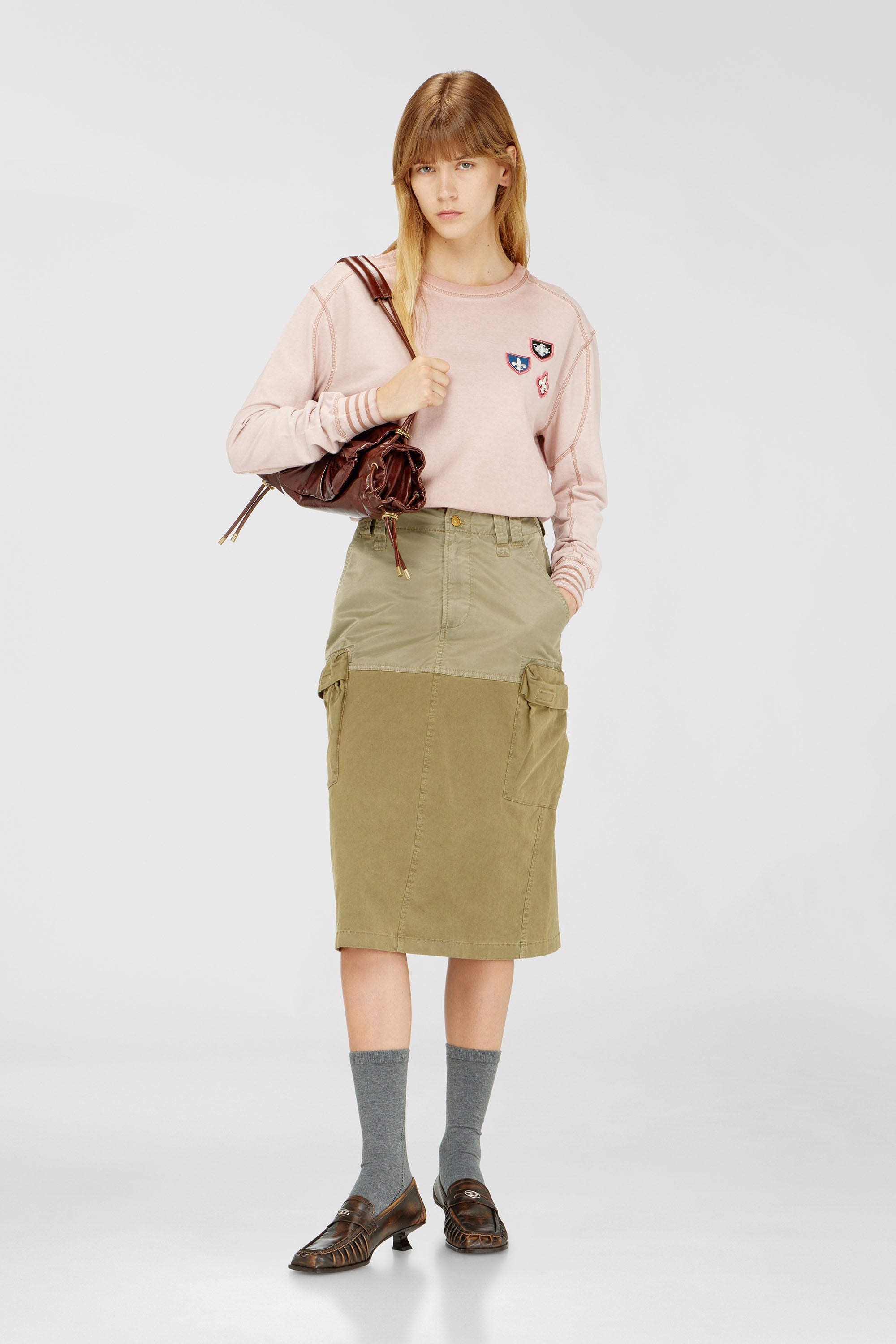 Diesel - T-BAWYE-LS, Female's 長袖Tシャツ in フェースパウダー - 2