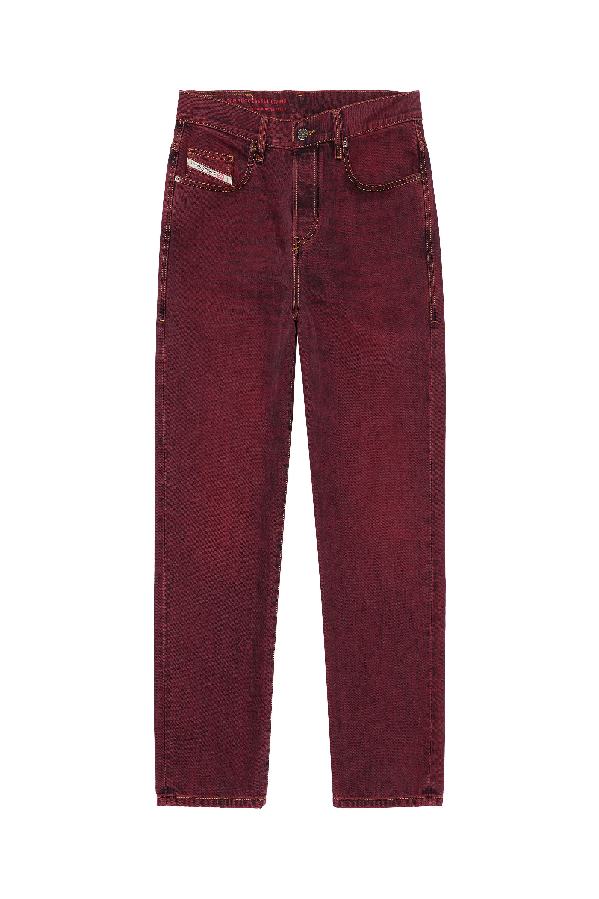 Diesel - 2020 D-Viker 09H01 Straight Jeans, バーガンディー - Image 1