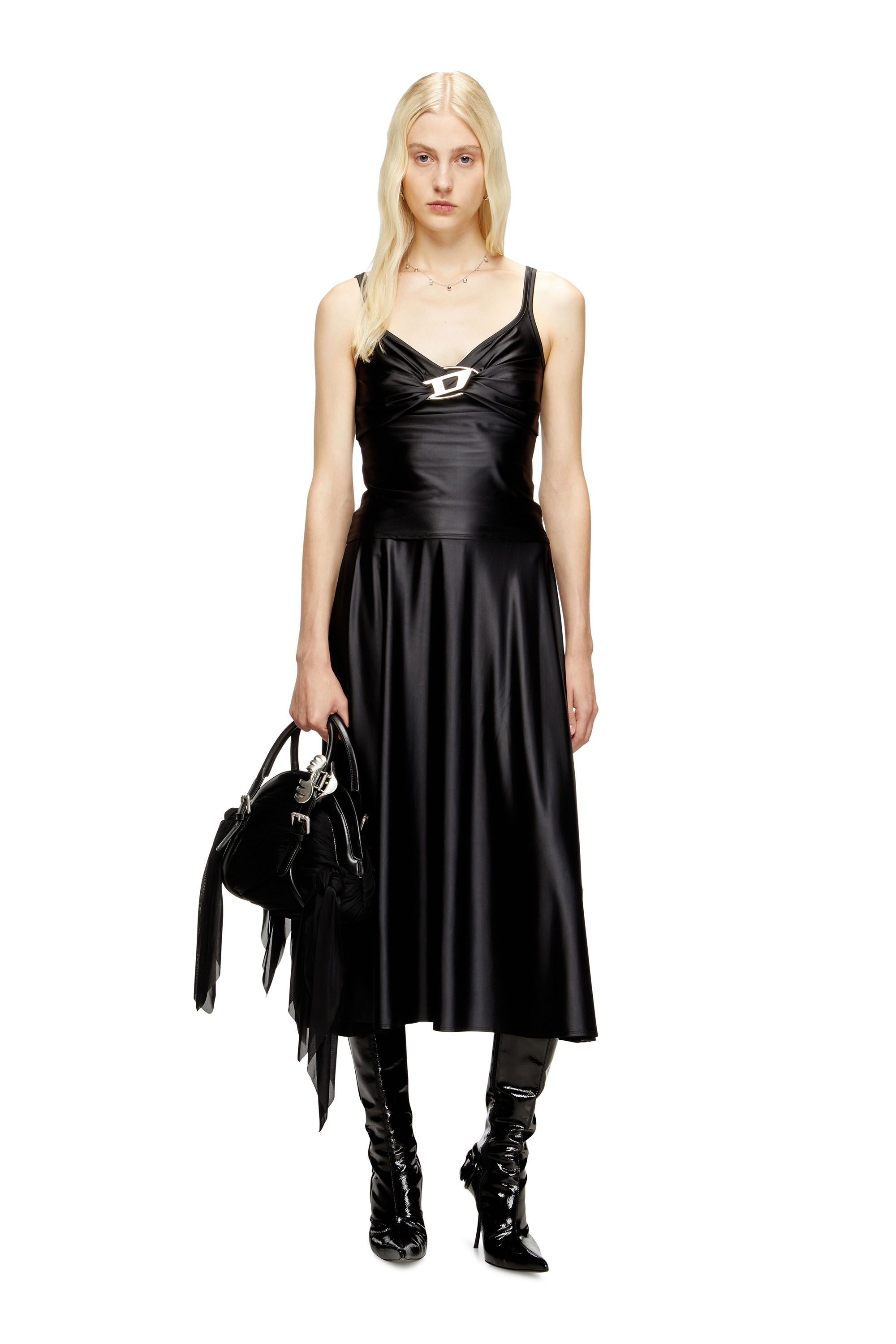 Diesel - T-AMAI, Female's スリーブレストップ in ブラック - 1