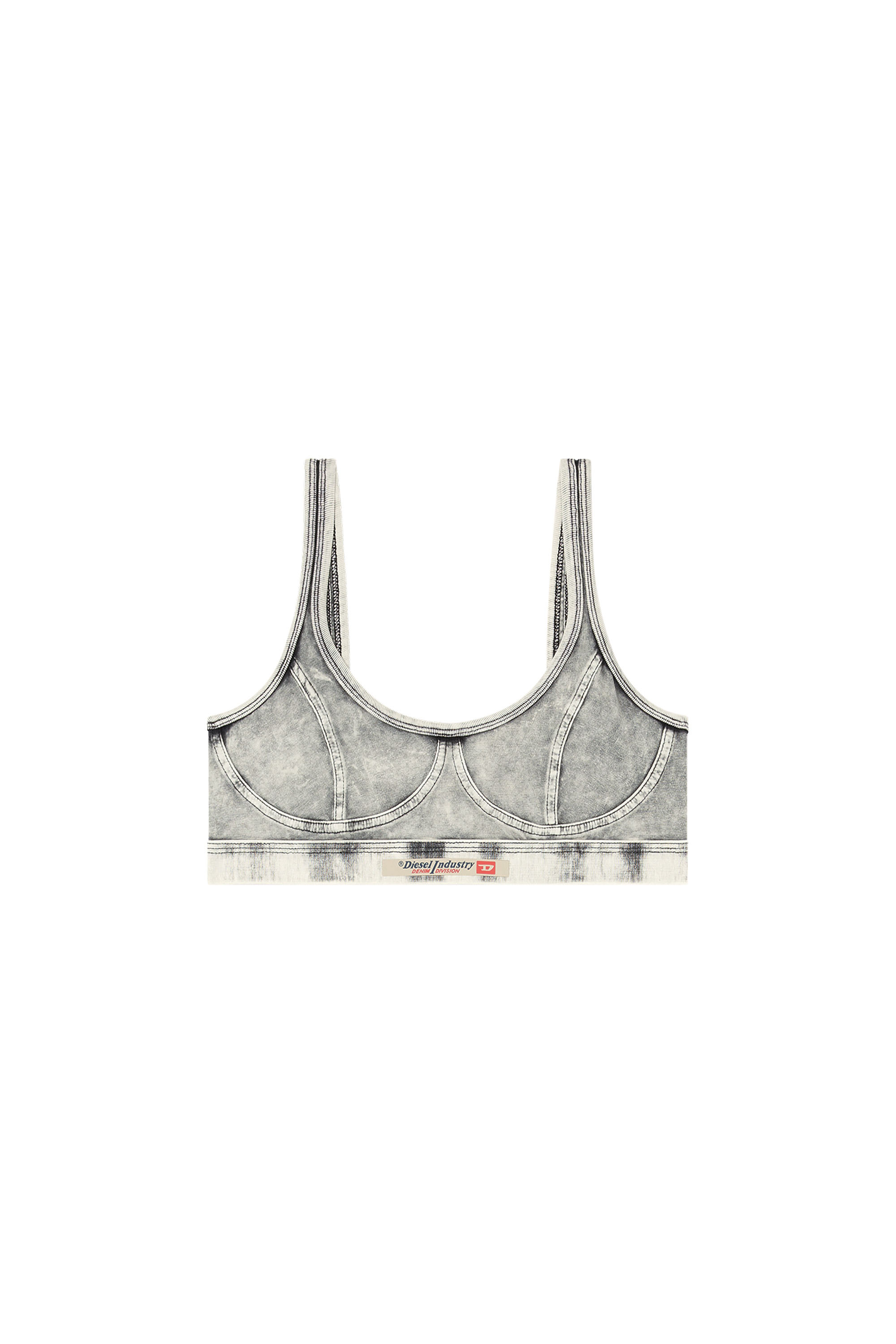 Diesel - KASSIE-DNM, Female's Bralette in denim-effect jersey in グレー - 3