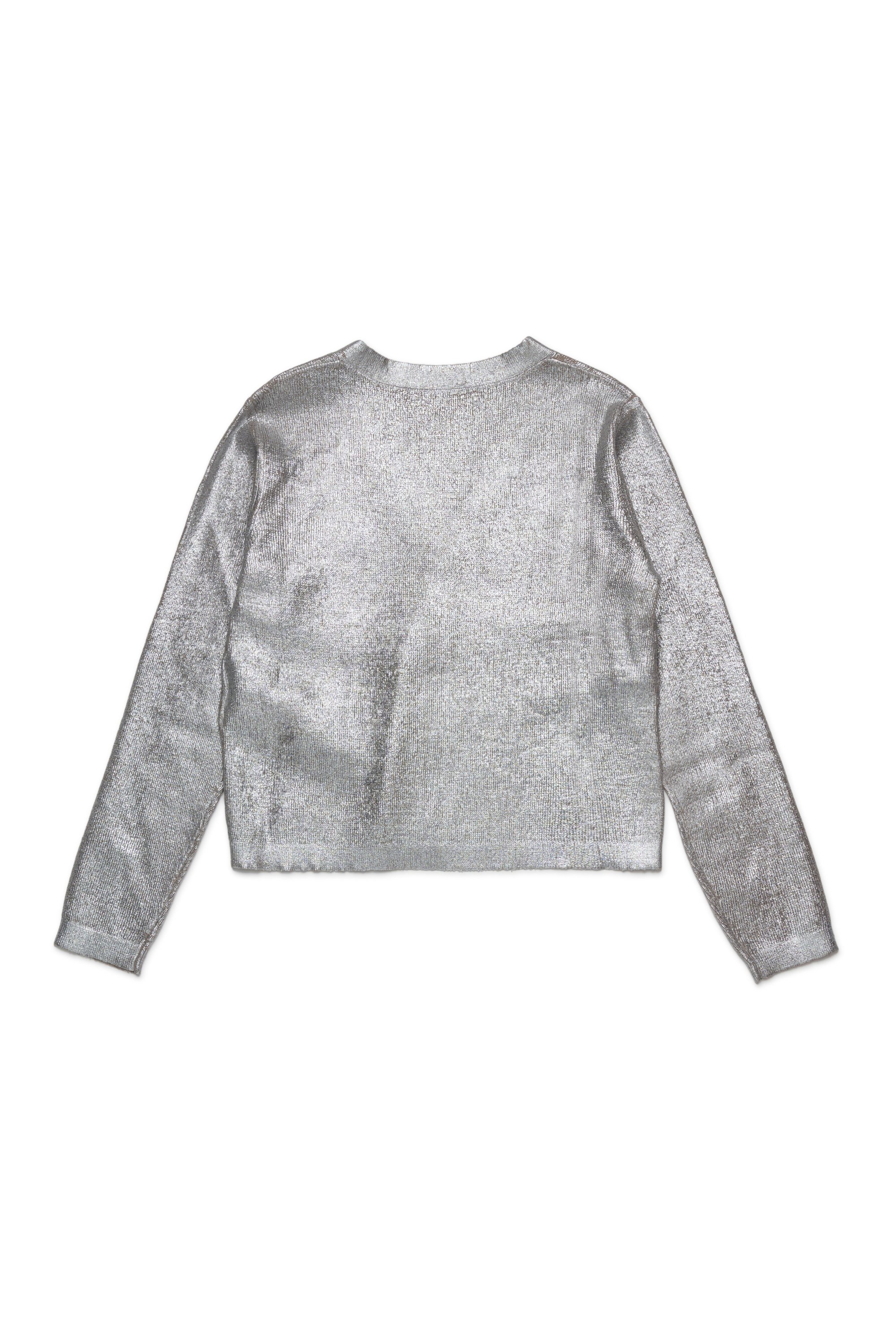 Diesel - KMISOTTA, Female's V-neck wool blend cardigan in シルバー - 2