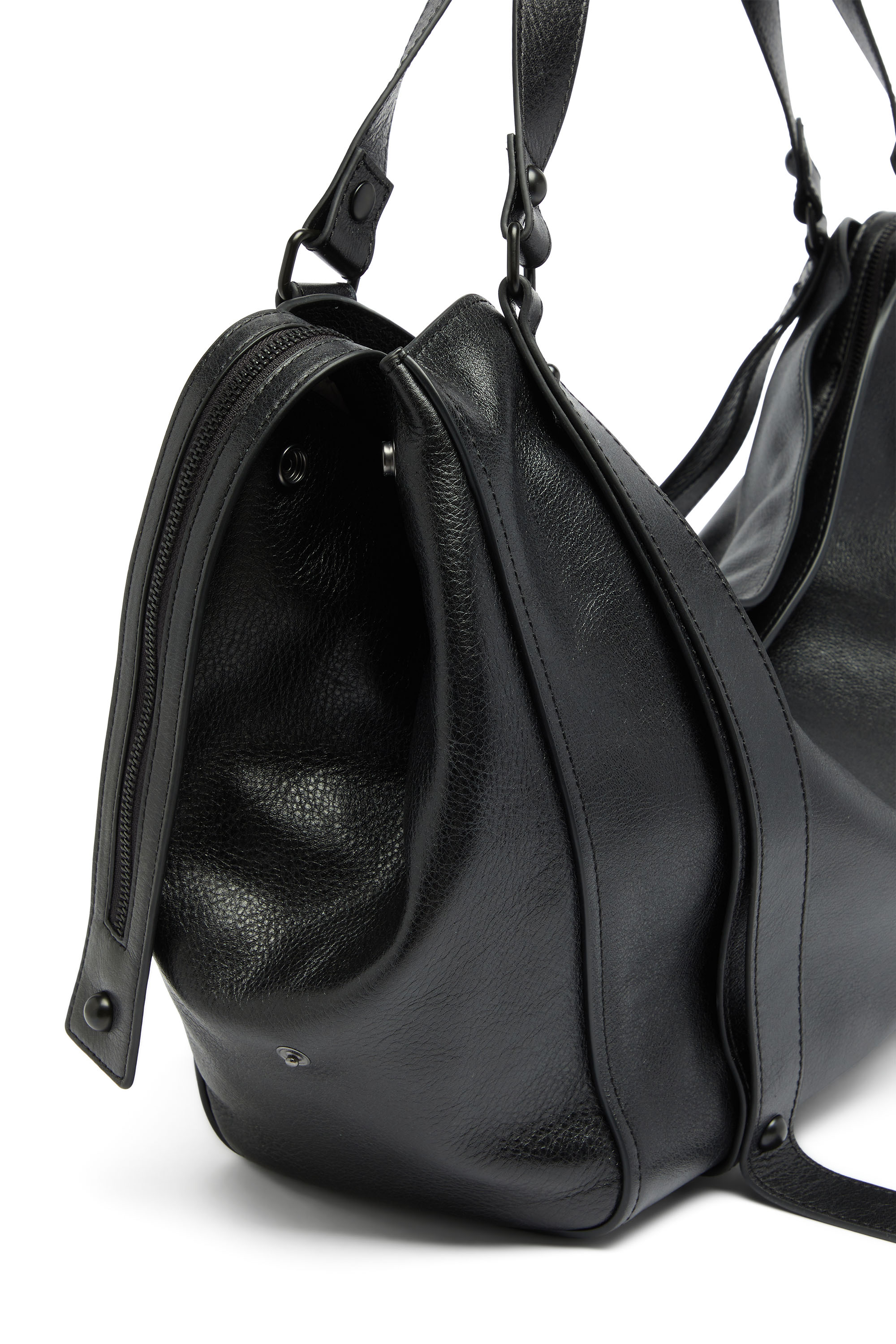 Diesel - D-ONE TOPHANDLE L, Unisex's D-One-Large top-handle bag in leather in ブラック - 5