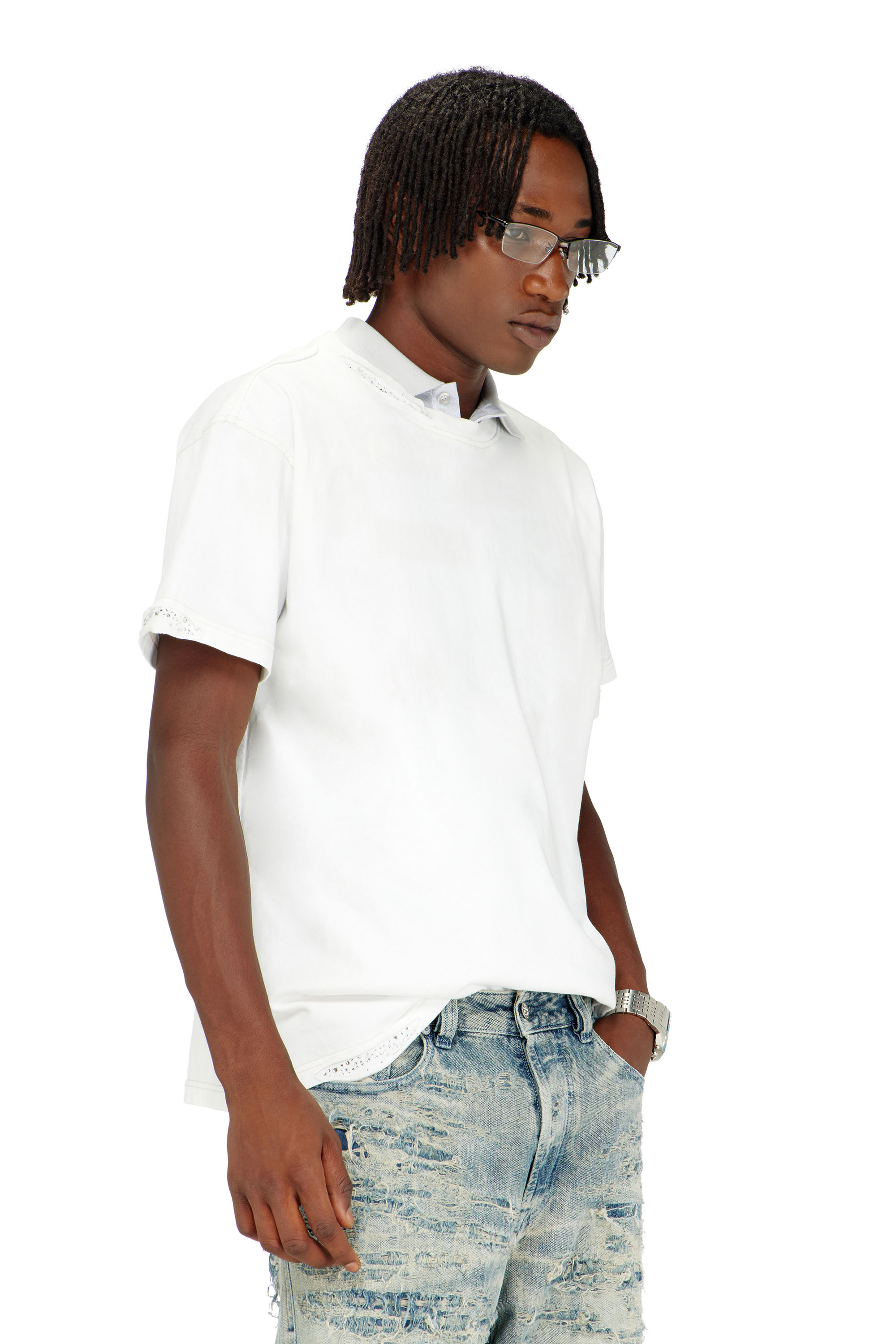 Diesel - T-NORM-CRYSTALS, Male's Tシャツ in ホワイト - 3