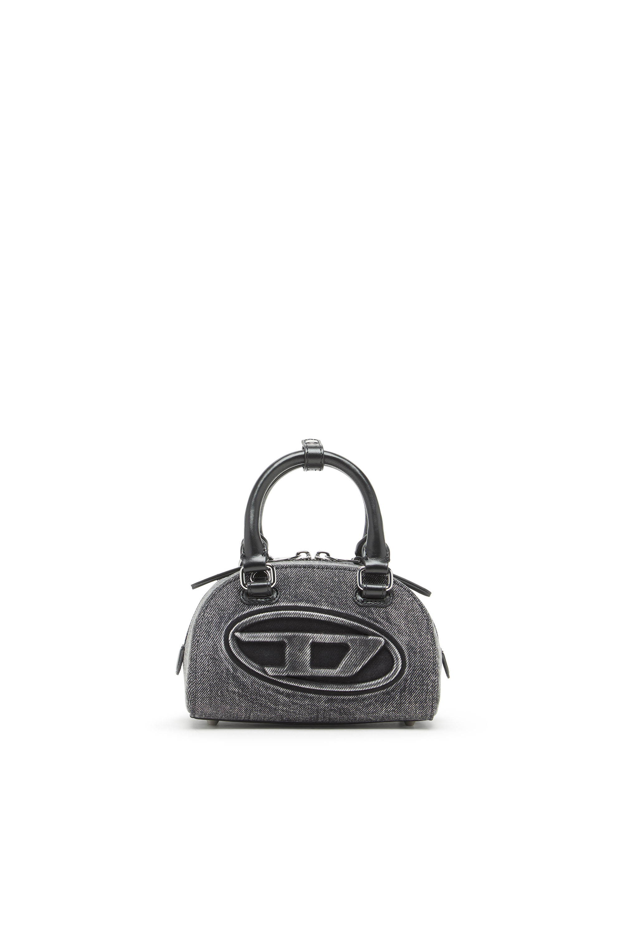 Diesel - 1DR DOME CROSSBODY, Female's 1DR Dome-Mini bowling bag in washed denim in グレー - 1