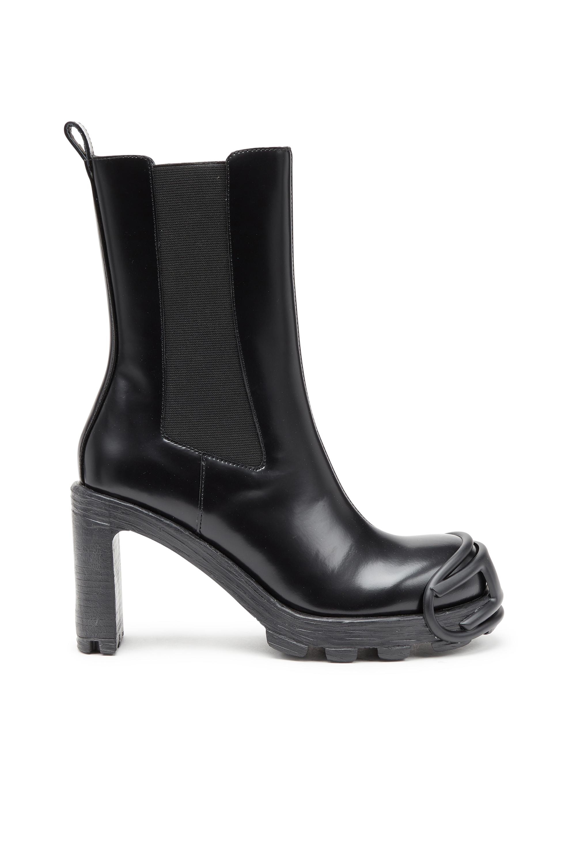 Diesel - D-HAMMER CH D W, Female's D-Hammer-High-heel boots with Oval D plaque in ブラック - 2