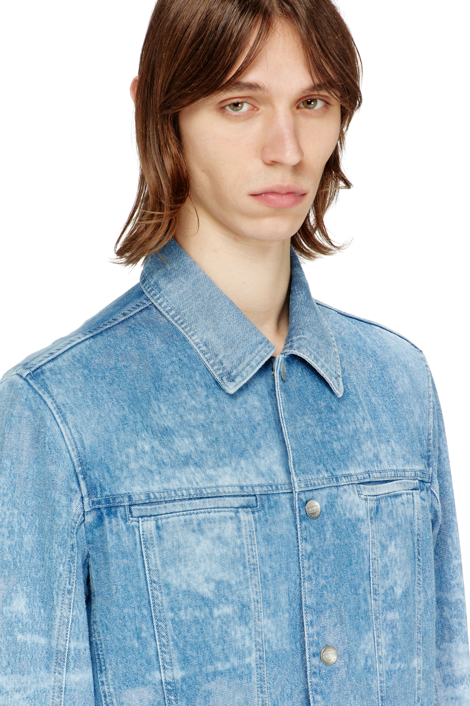 Diesel - D-SERON-FSI, Male's Jacket in satin denim in ライトブルー - 4