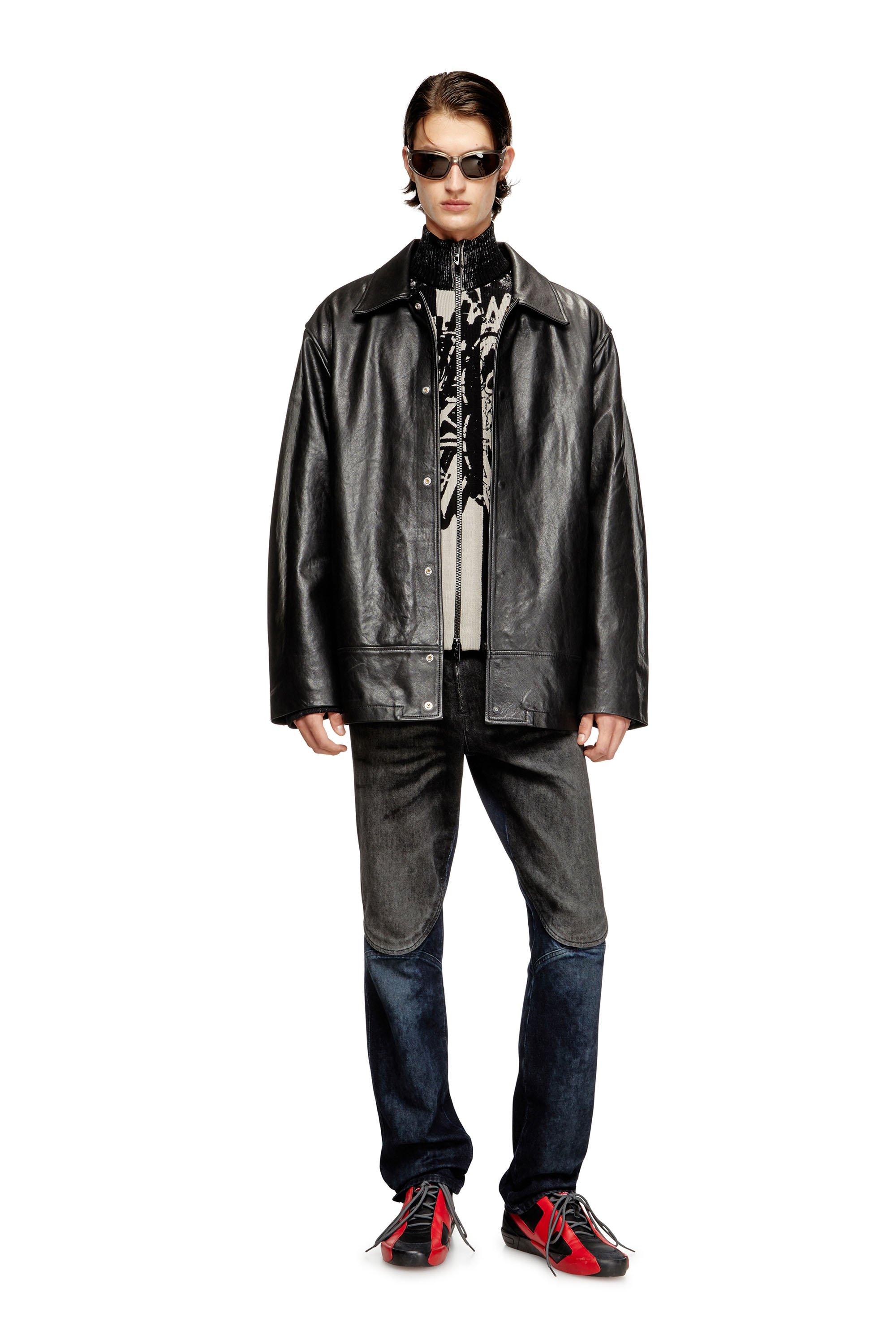 Diesel - L-JESS, Male's Padded leather jacket in ブラック - 2
