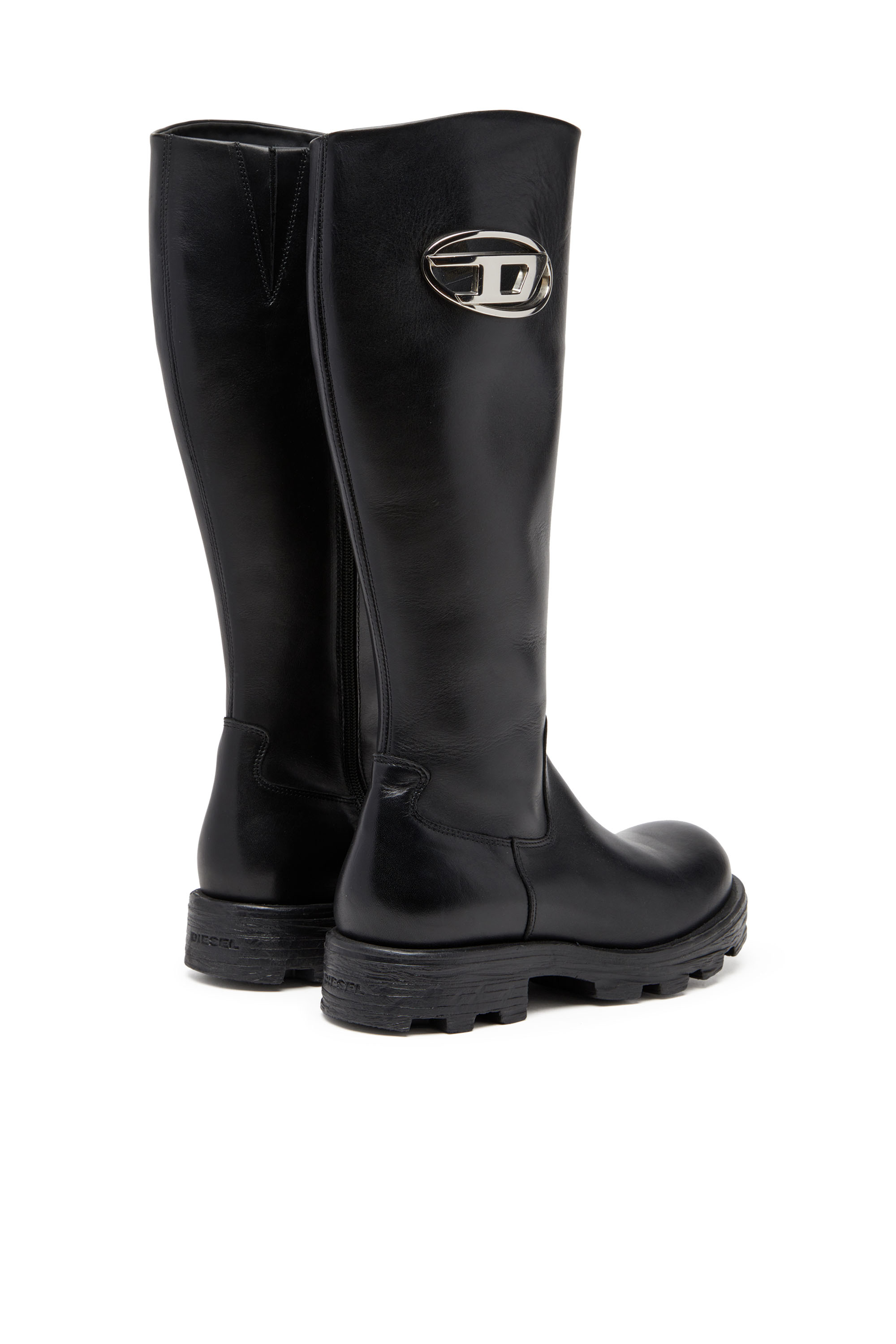 Diesel - D-HAMMER HB D W, Female's D-Hammer-Leather knee-high boots in ブラック - 3