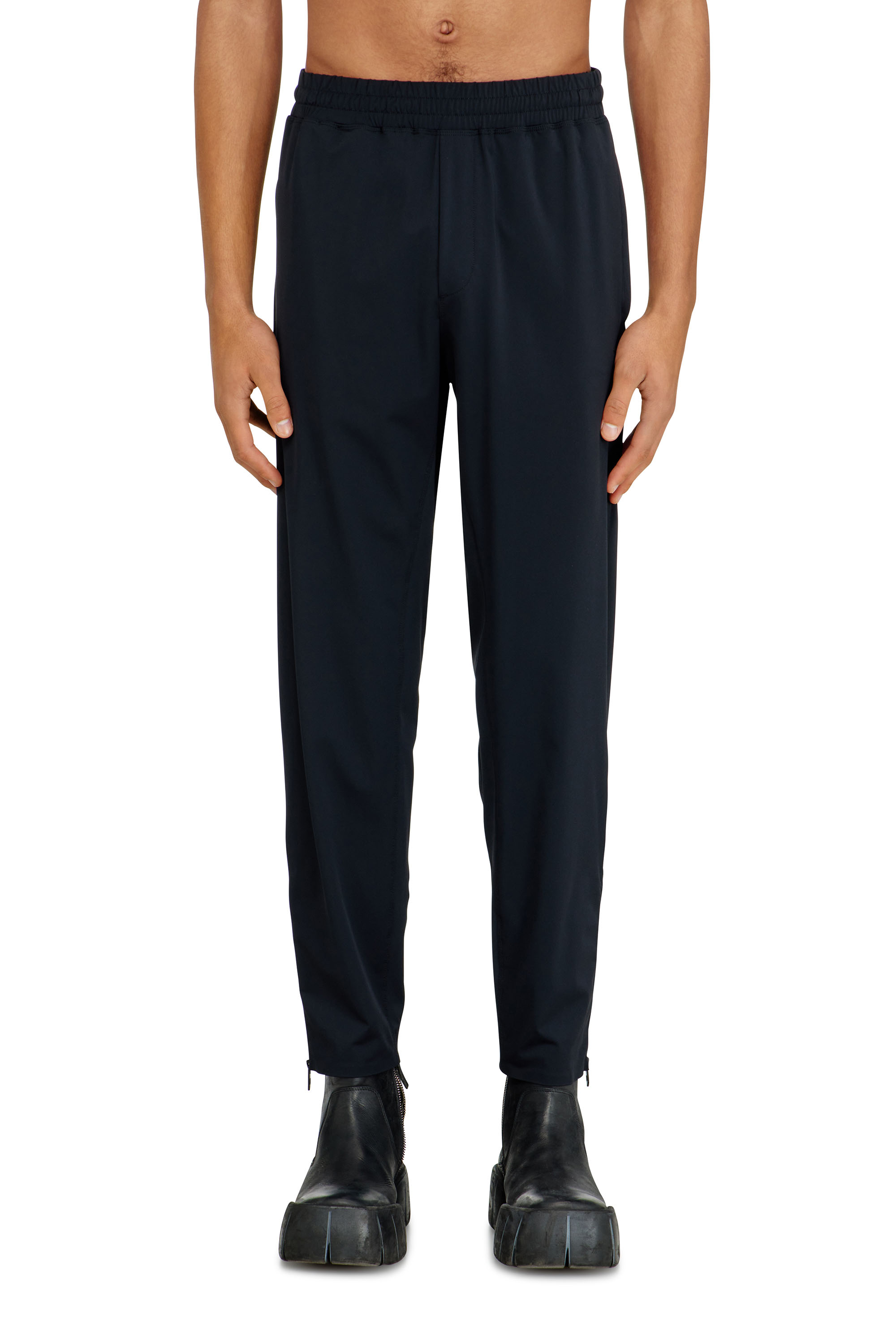 Diesel - P-ACTIVE, Male's Nylon-blend pants with zipped cuffs in ブラック - 1