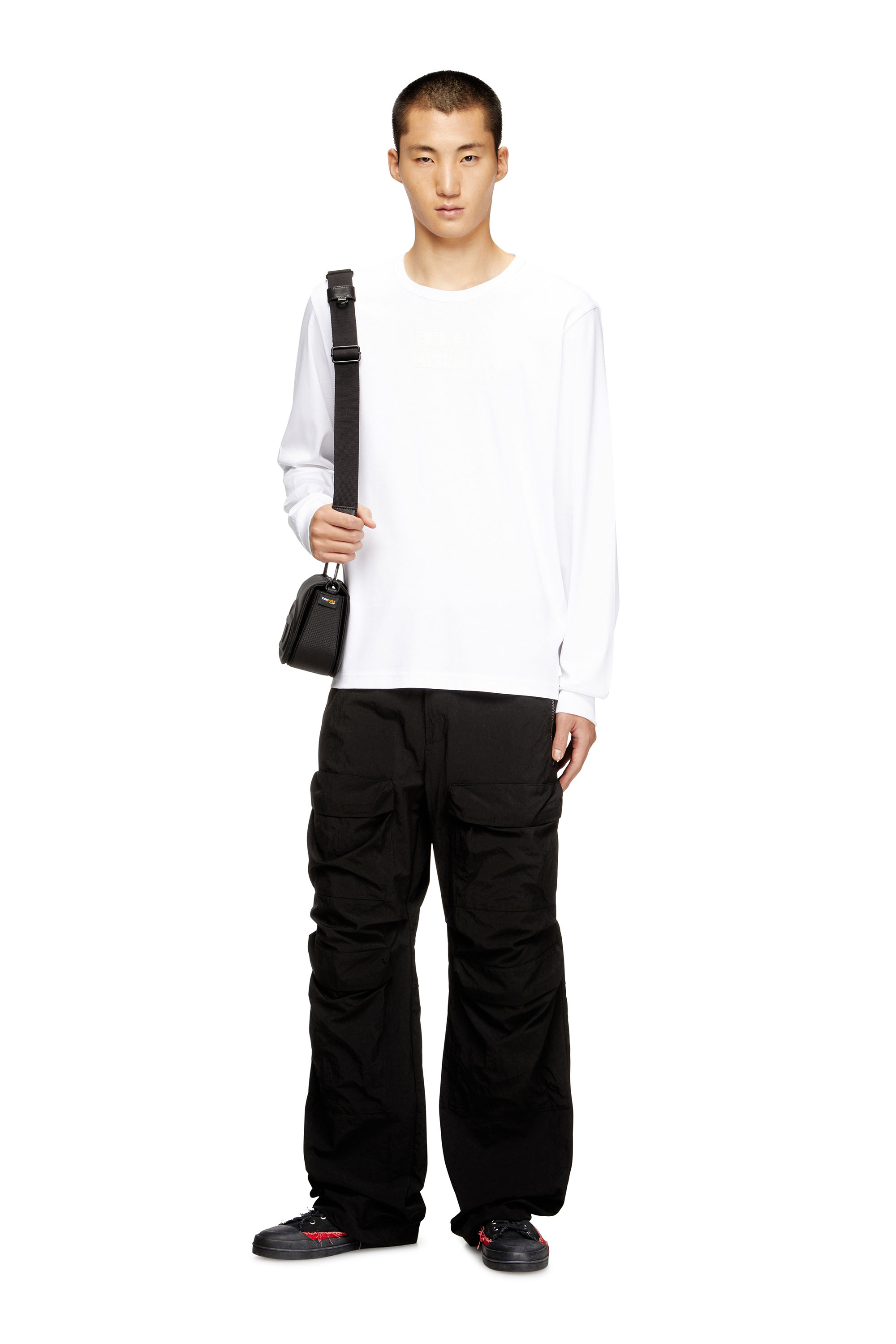 Diesel - T-MADJUST-LS-T1, Male's 長袖Tシャツ in ホワイト - 1