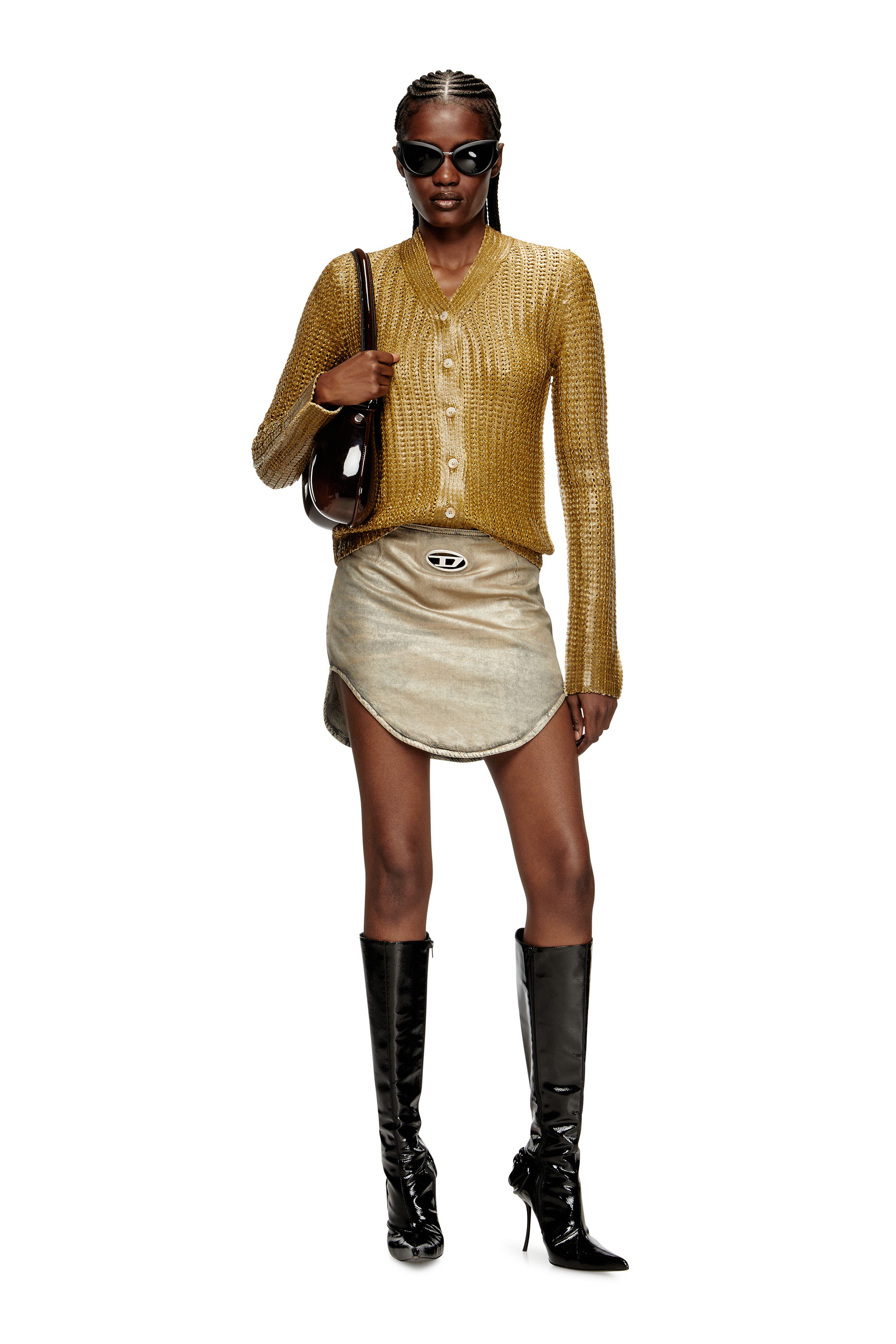 Diesel - M-MILLO, Female's カーディガン in ライトブラウン - 1