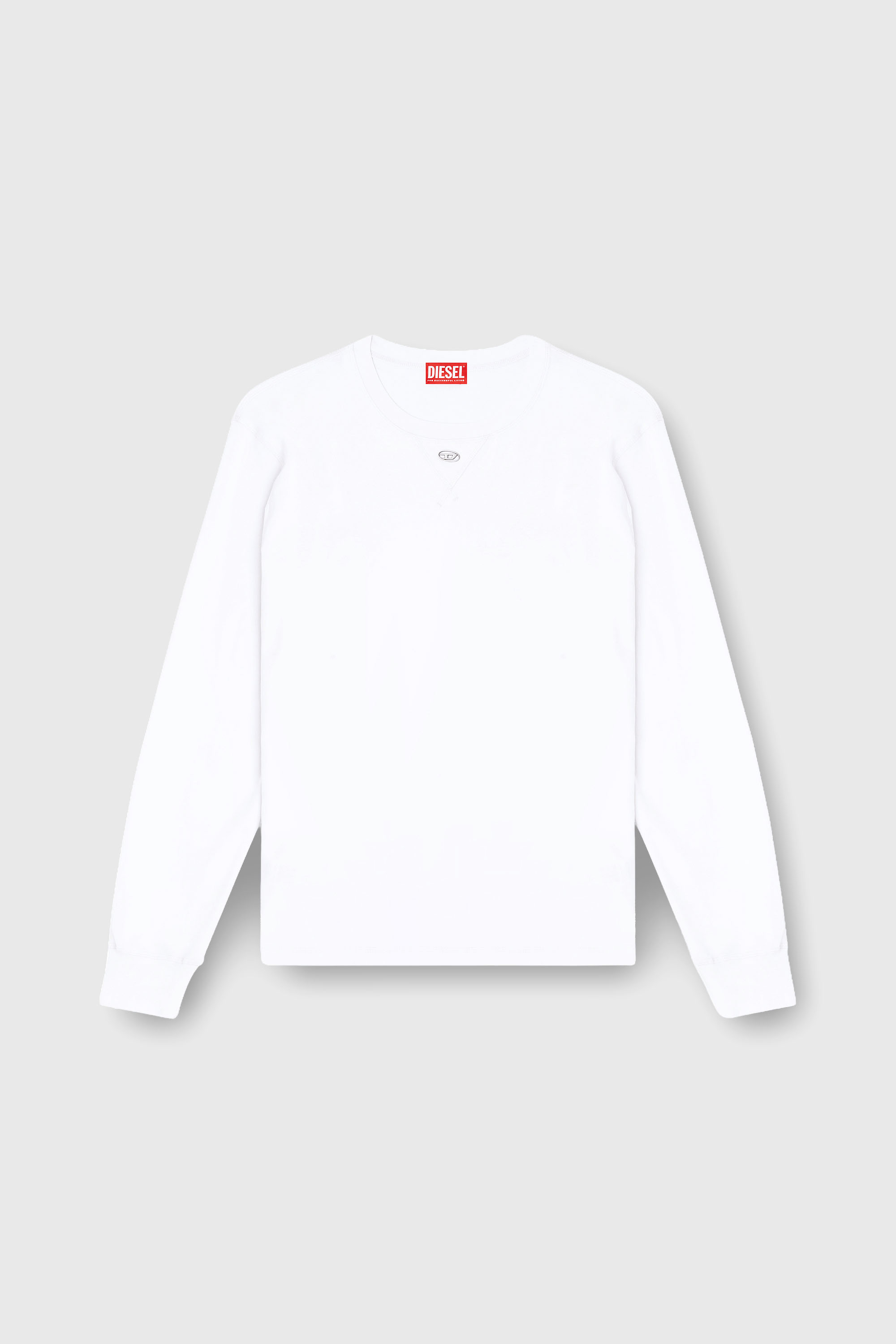 Diesel - T-MADJUST-LS-TR, Male's 長袖Tシャツ in ホワイト - 2