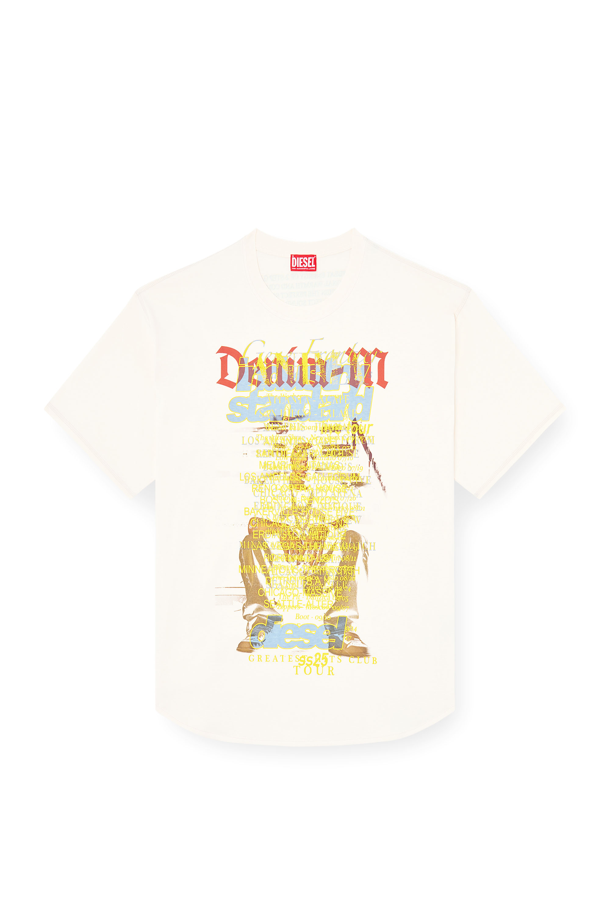 Diesel - T-BIX-AA, Unisex's T-shirt with lyrics print in ホワイト - 2