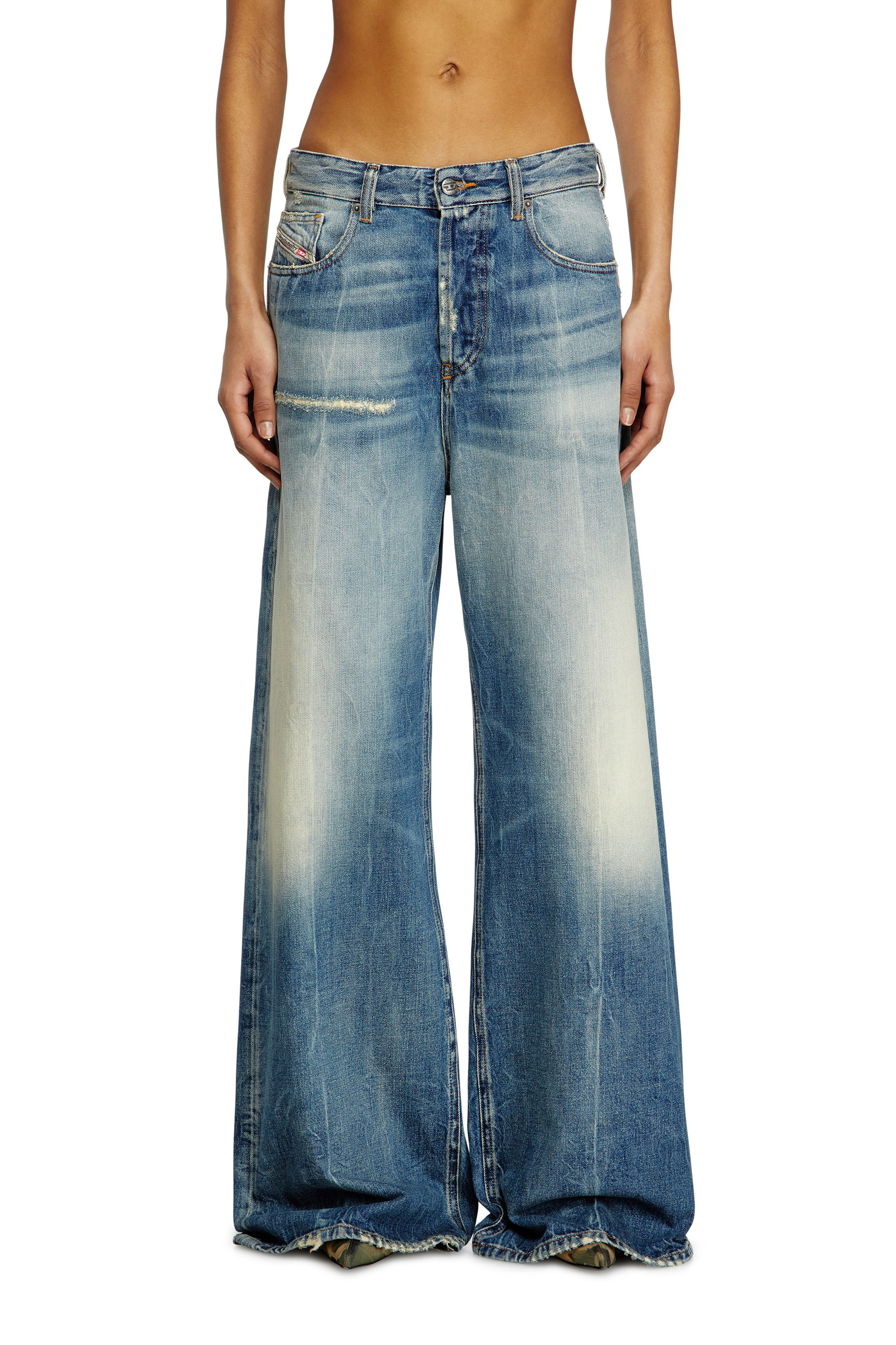 Diesel - Female's Relaxed Jeans 1996 D-Sire 09L47, ミディアムブルー - 3
