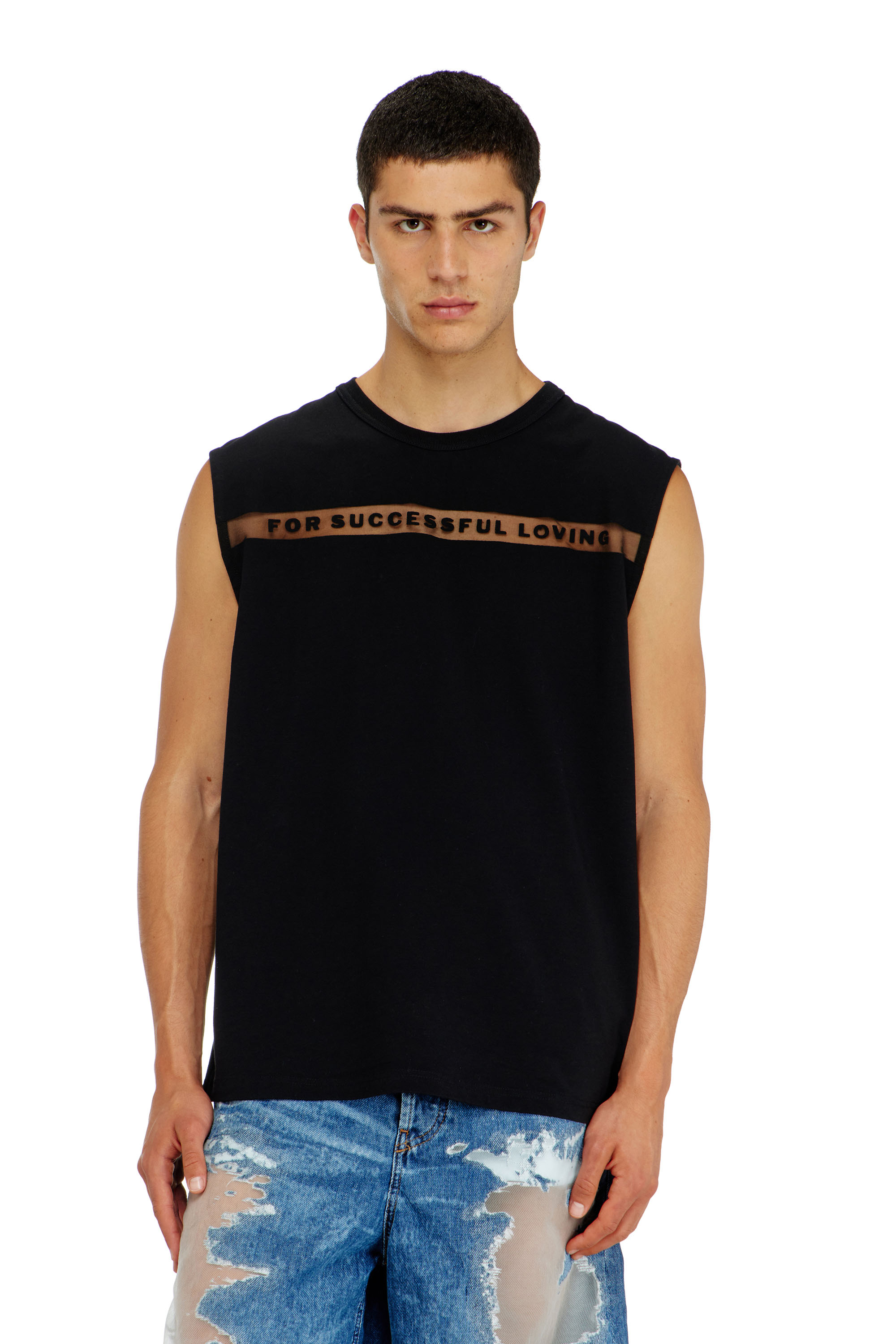 Diesel - PR-T-NORM-BISC-MATI-R, Unisex's Tank top with For Successful Loving logo in ブラック - 5