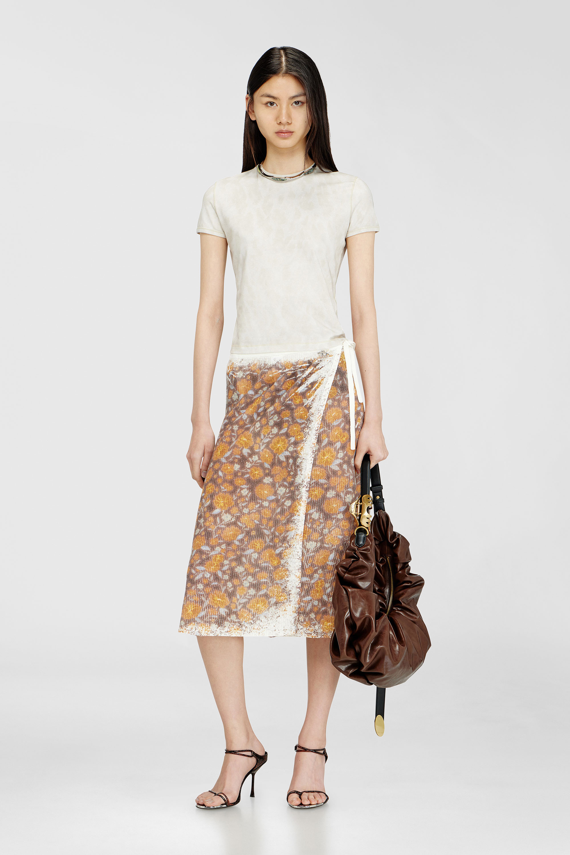 Diesel - T-ANIMA, Female's Animal-print T-shirt in stretch jersey in グレー - 2