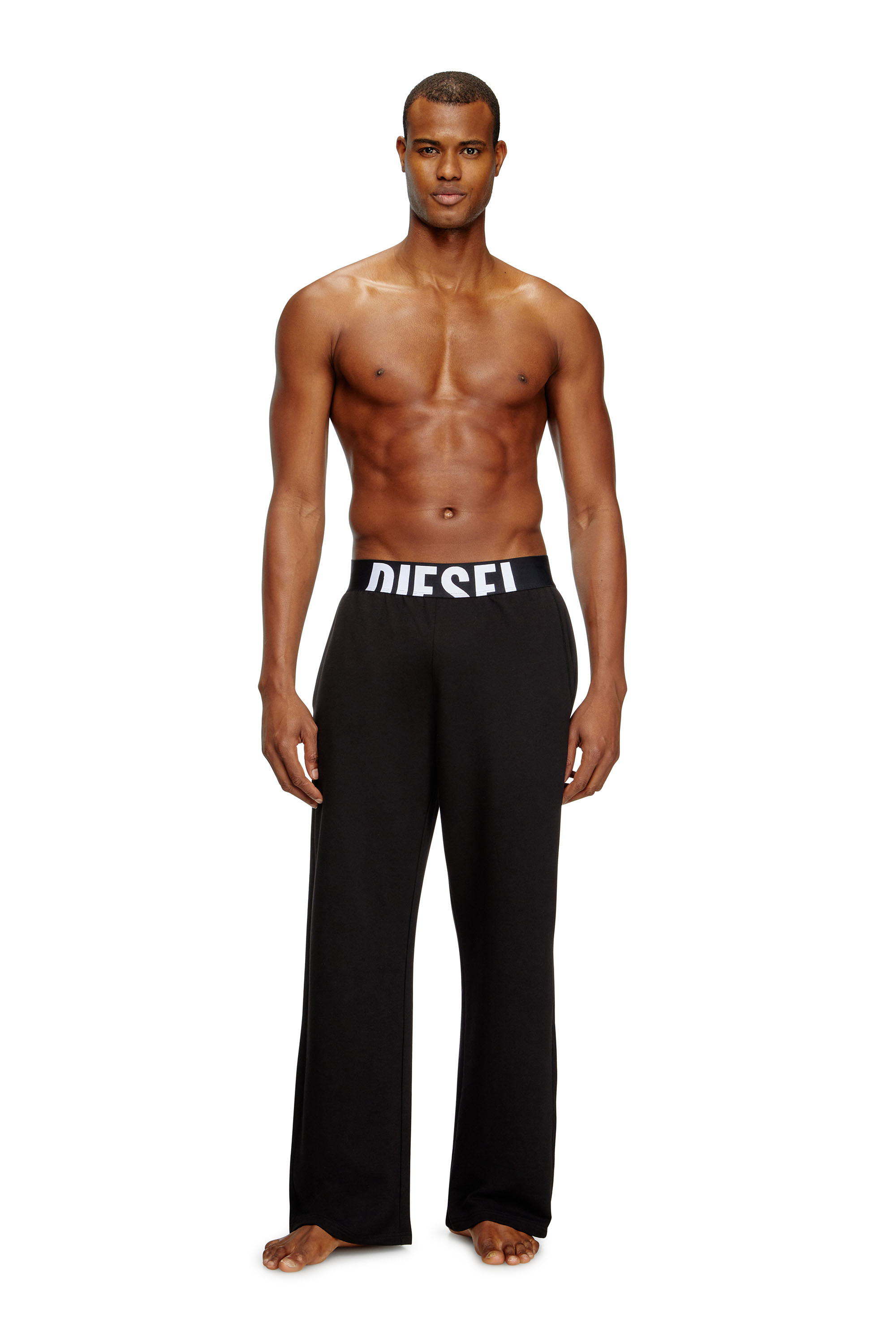 Diesel - NOLAN-D-POP, Male's Pyjama pants with cut-off logo in ブラック - 1