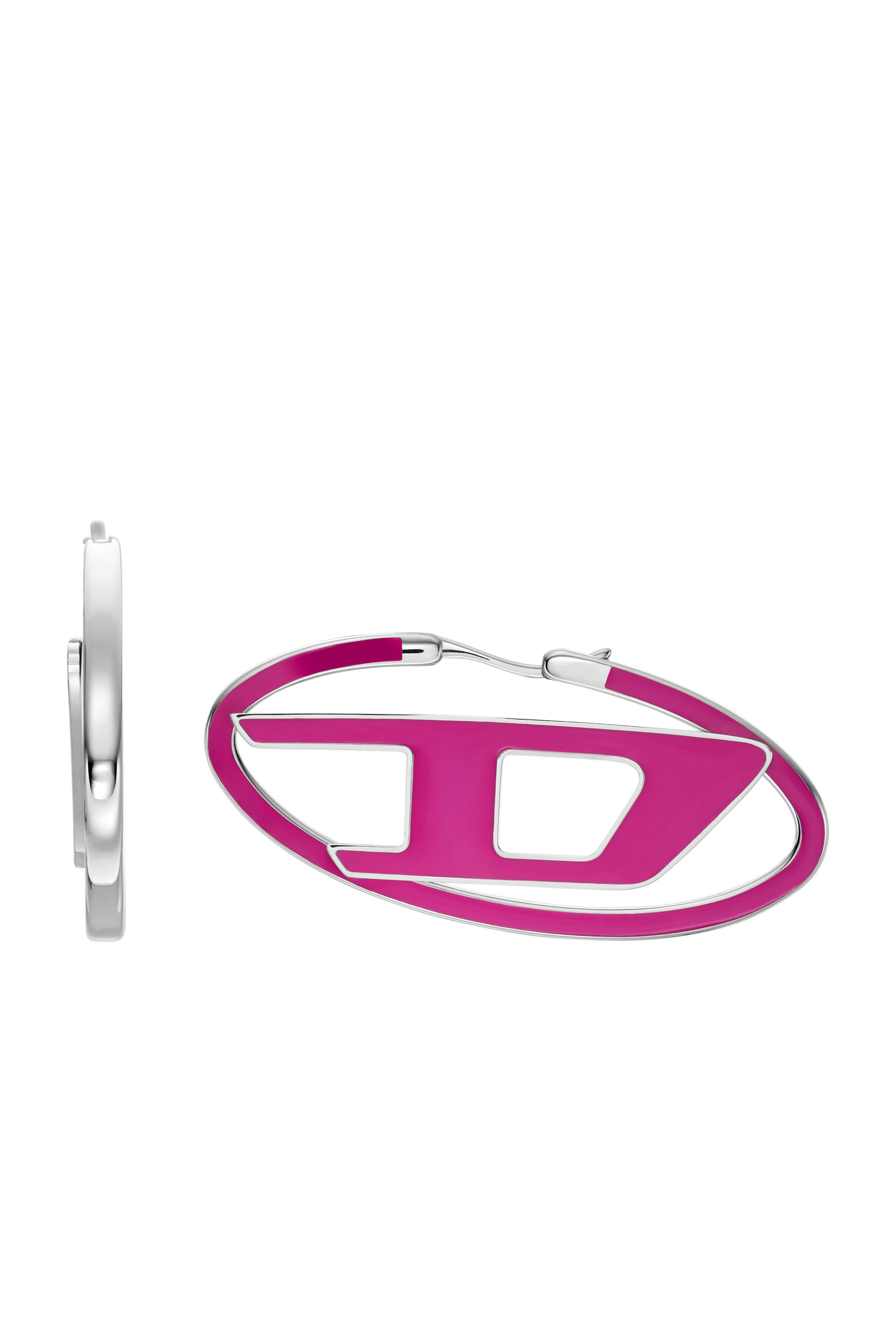 Diesel - DX1506, Unisex's Stainless steel hoop earrings in ピンク / ホワイト - 2
