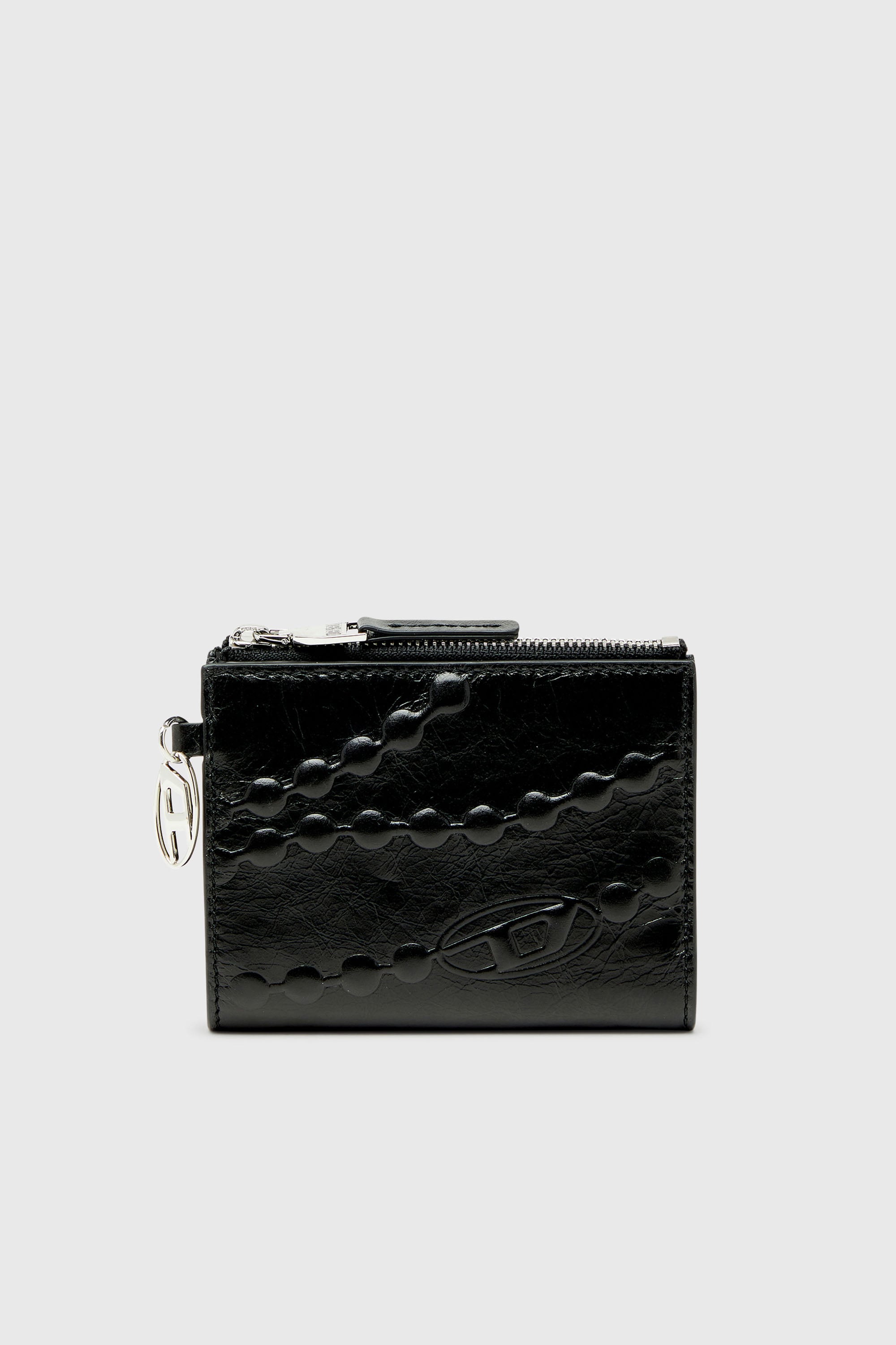 Diesel - OVAL-D BI FOLD ZIP II, Female's 二つ折りウォレット in ブラック - 1