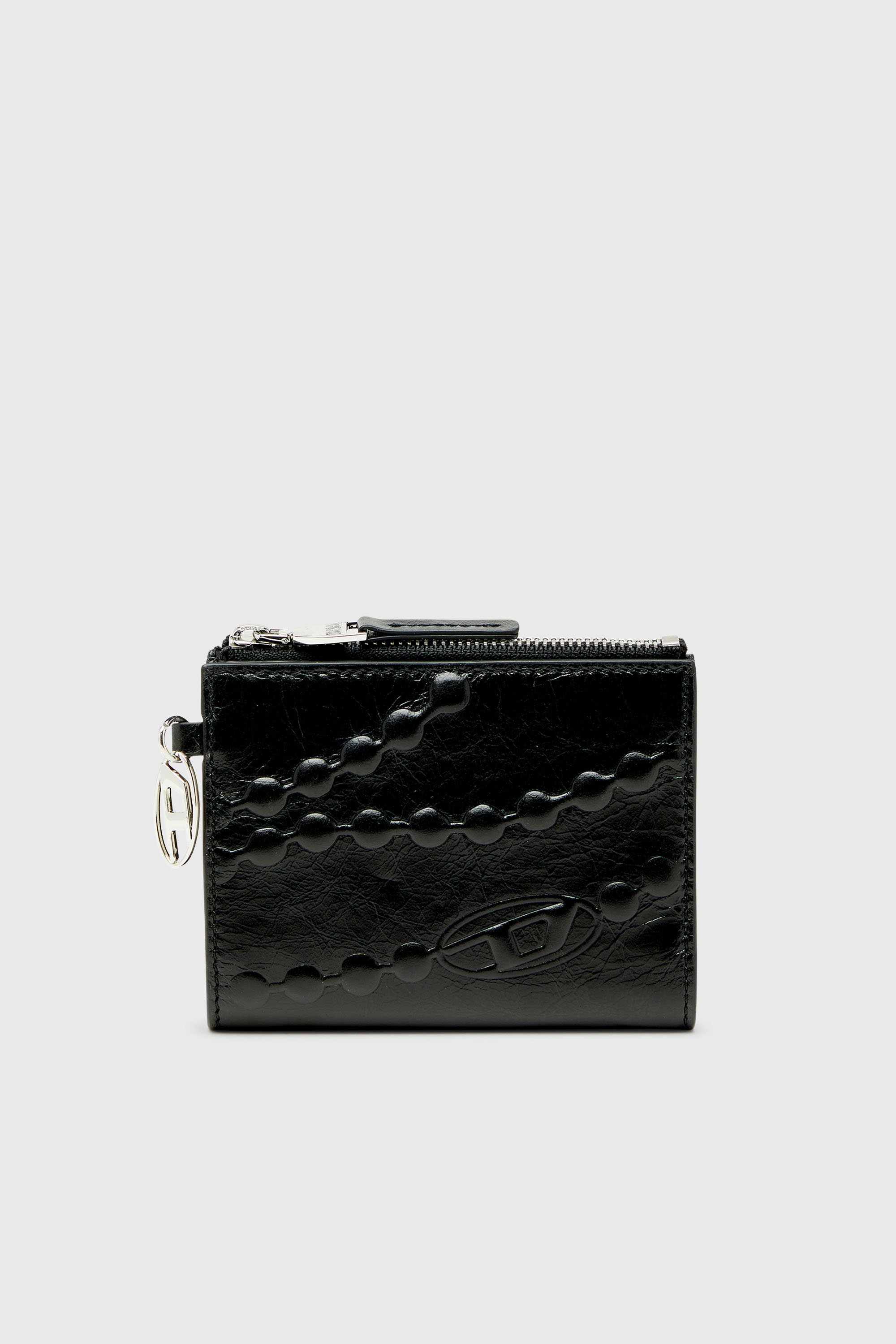 Diesel - OVAL-D BI FOLD ZIP II, Female's 二つ折りウォレット in ブラック - 1