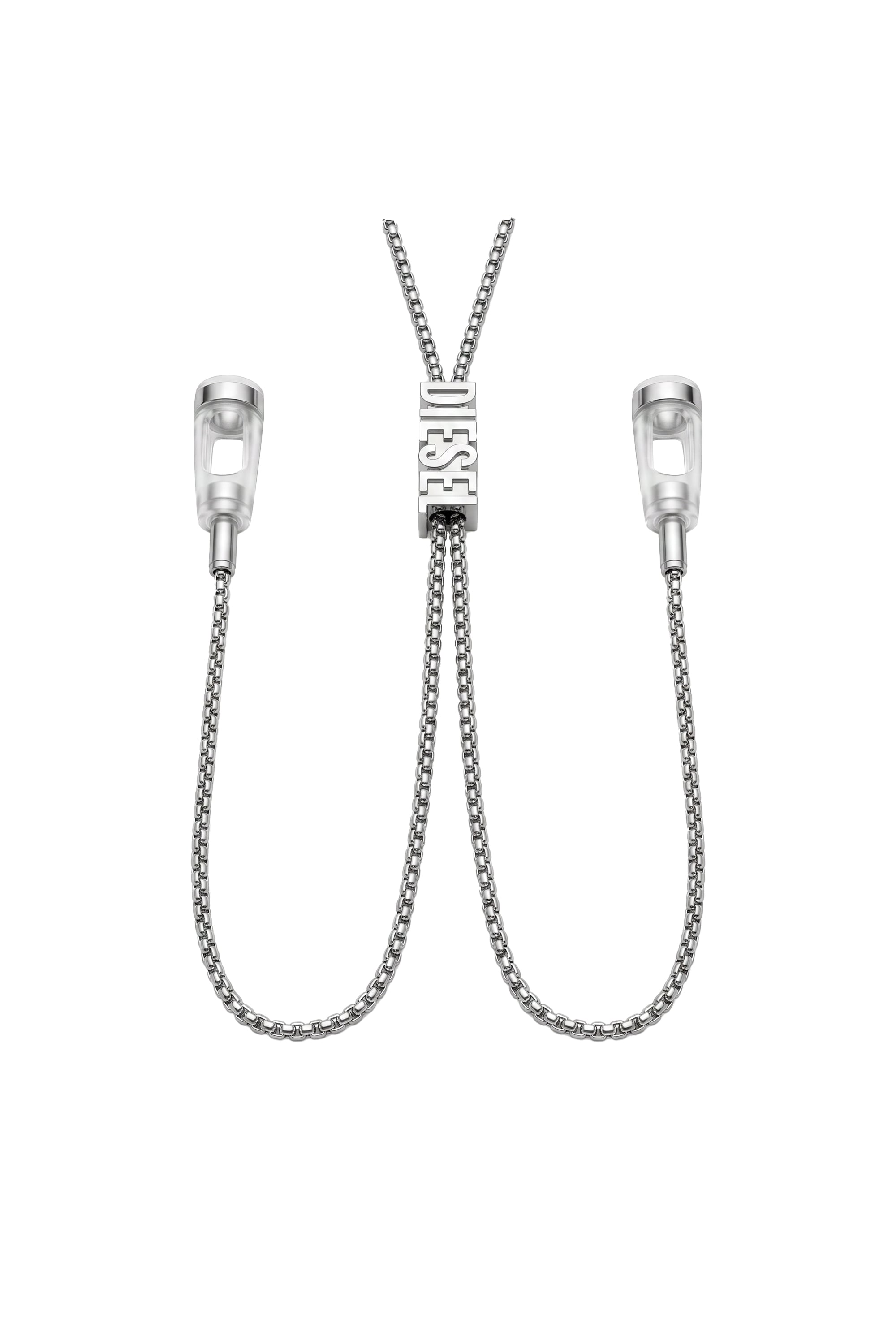 Diesel - 60669 EARBUDS CHAIN EARBUNDS CHAIN, Unisex's D chain earbuds necklace in シルバー - 2