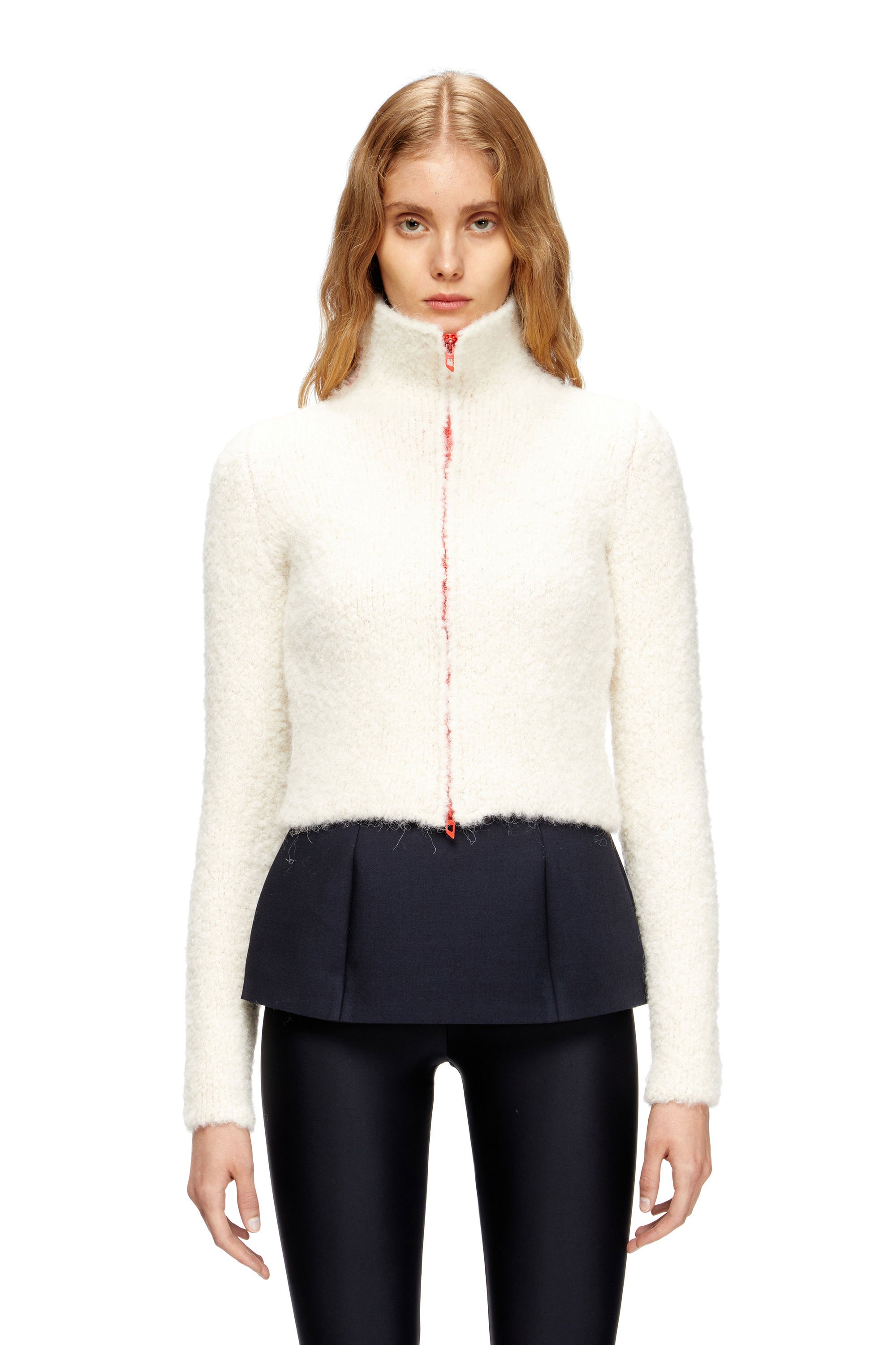 Diesel - M-ELEONERE, Female's Zip cardigan with contrast interior in null - 1