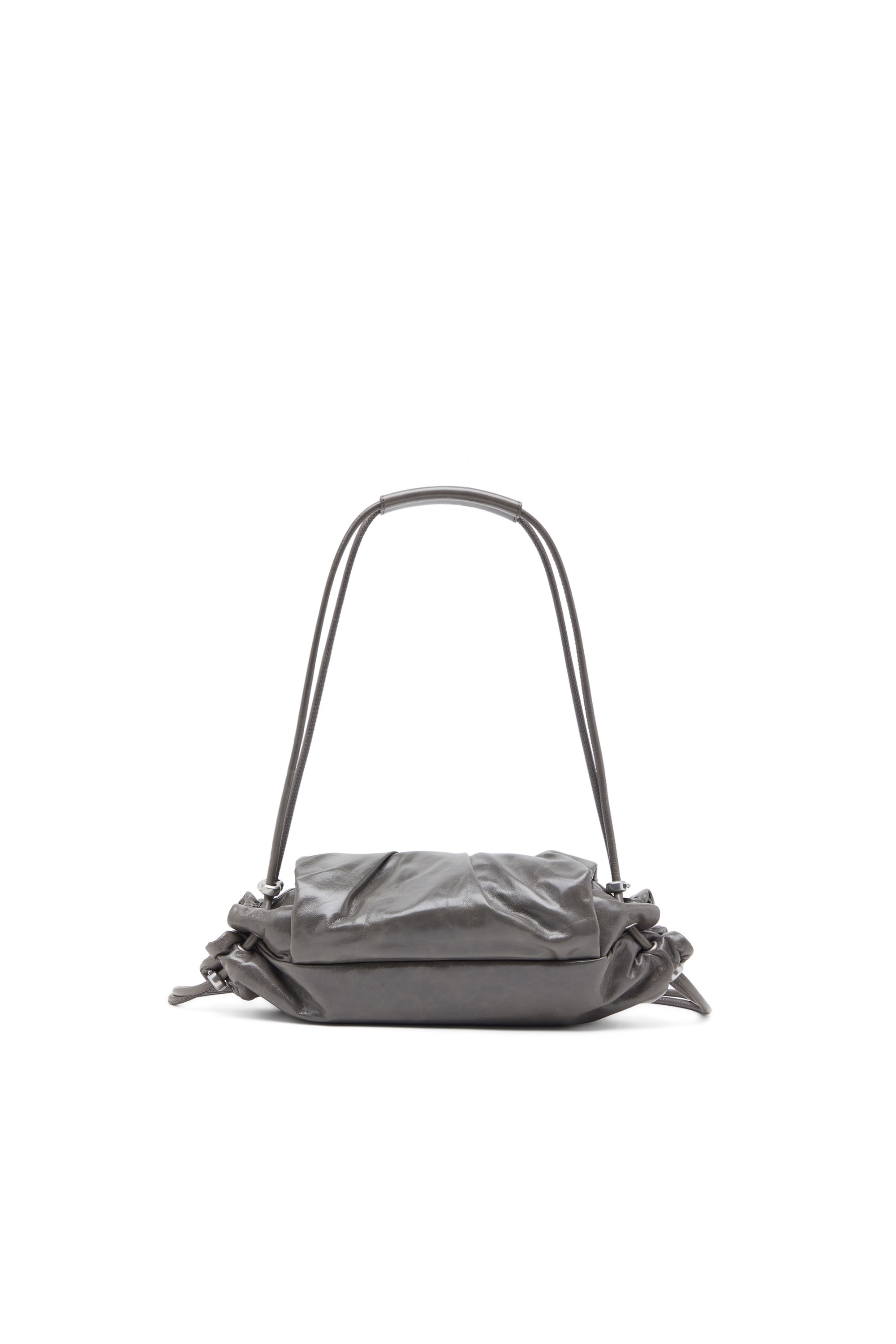 Diesel - SCRUNCH-D SHOULDER S, Female's Scrunch-D S-Shoulder bag in scrunched leather in グレー - 2