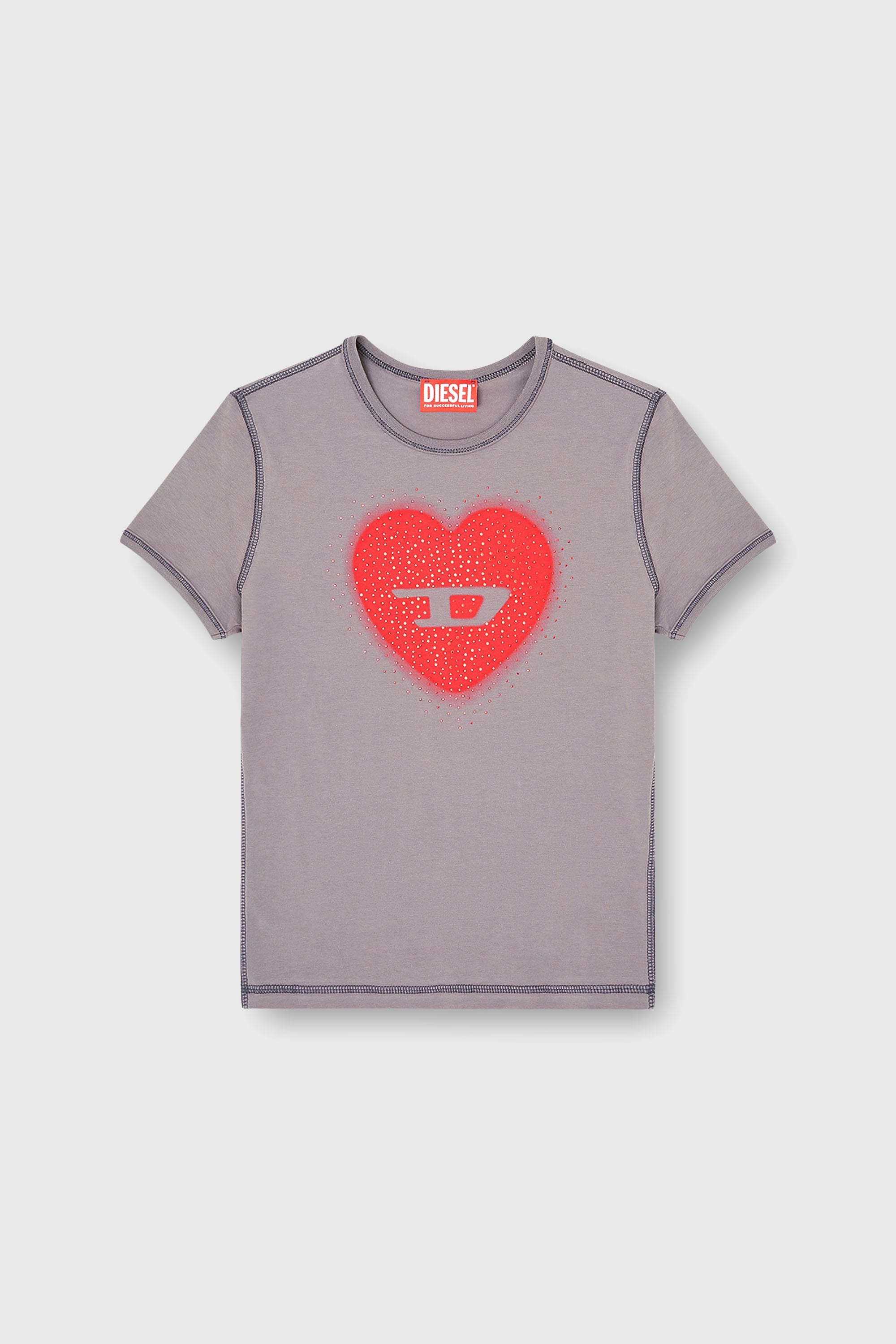 Diesel - T-UNCUTIES-LONG-S5, Female's Tシャツ in グレー - 2