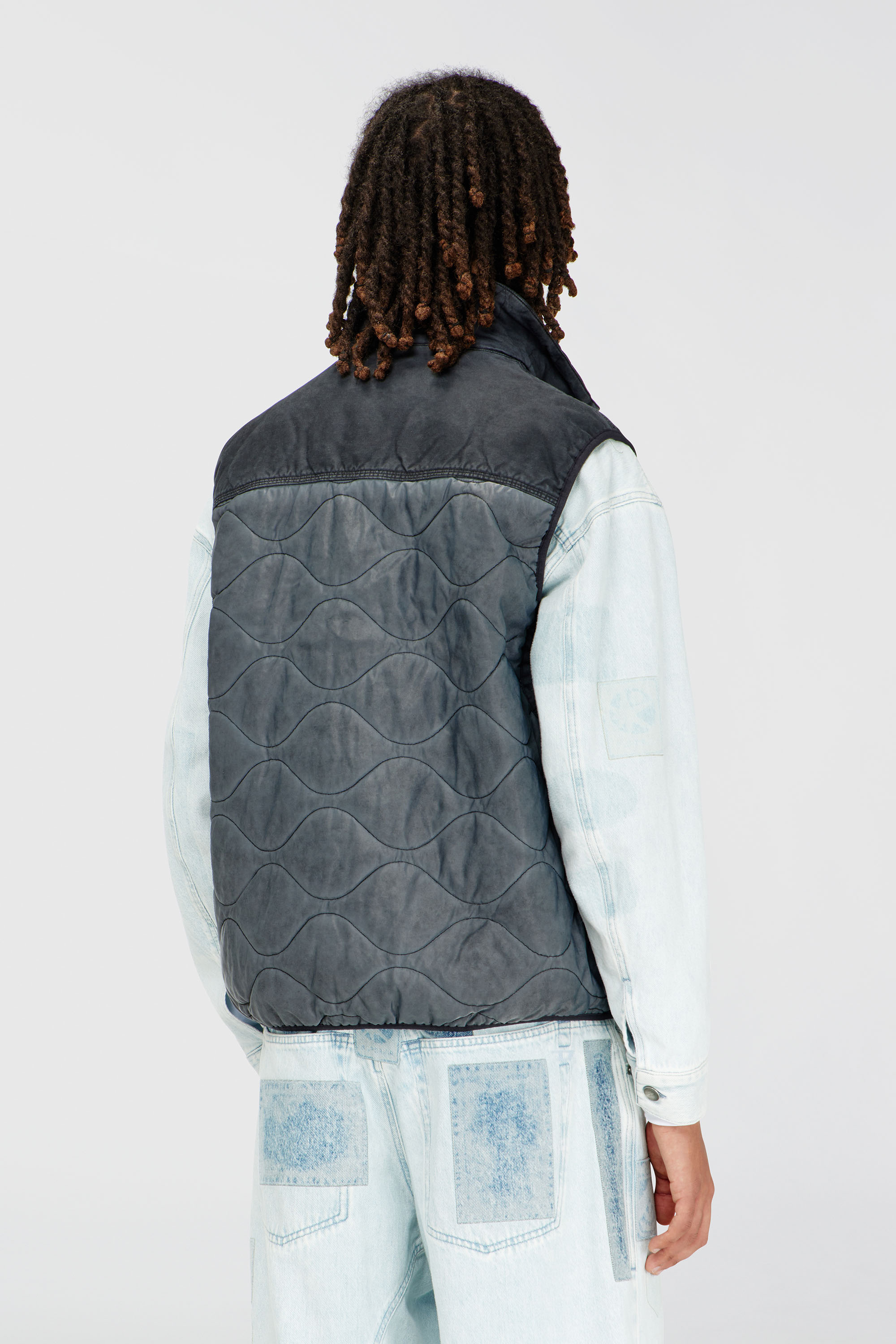 Diesel - J-ALVAR, Male's ジップアップベスト in ダークグレー - 5