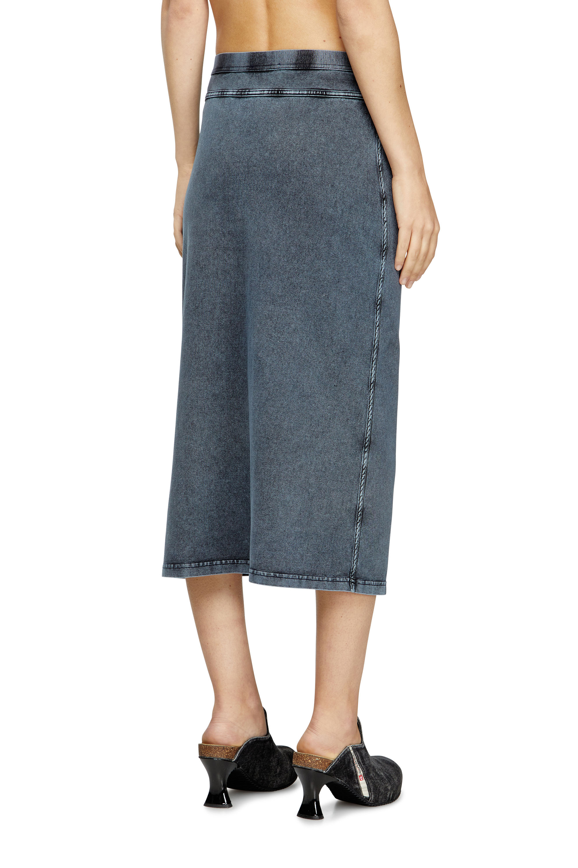 Diesel - O-ALLINE, Female's Midi skirt in denim-look jersey in ダークブルー - 4