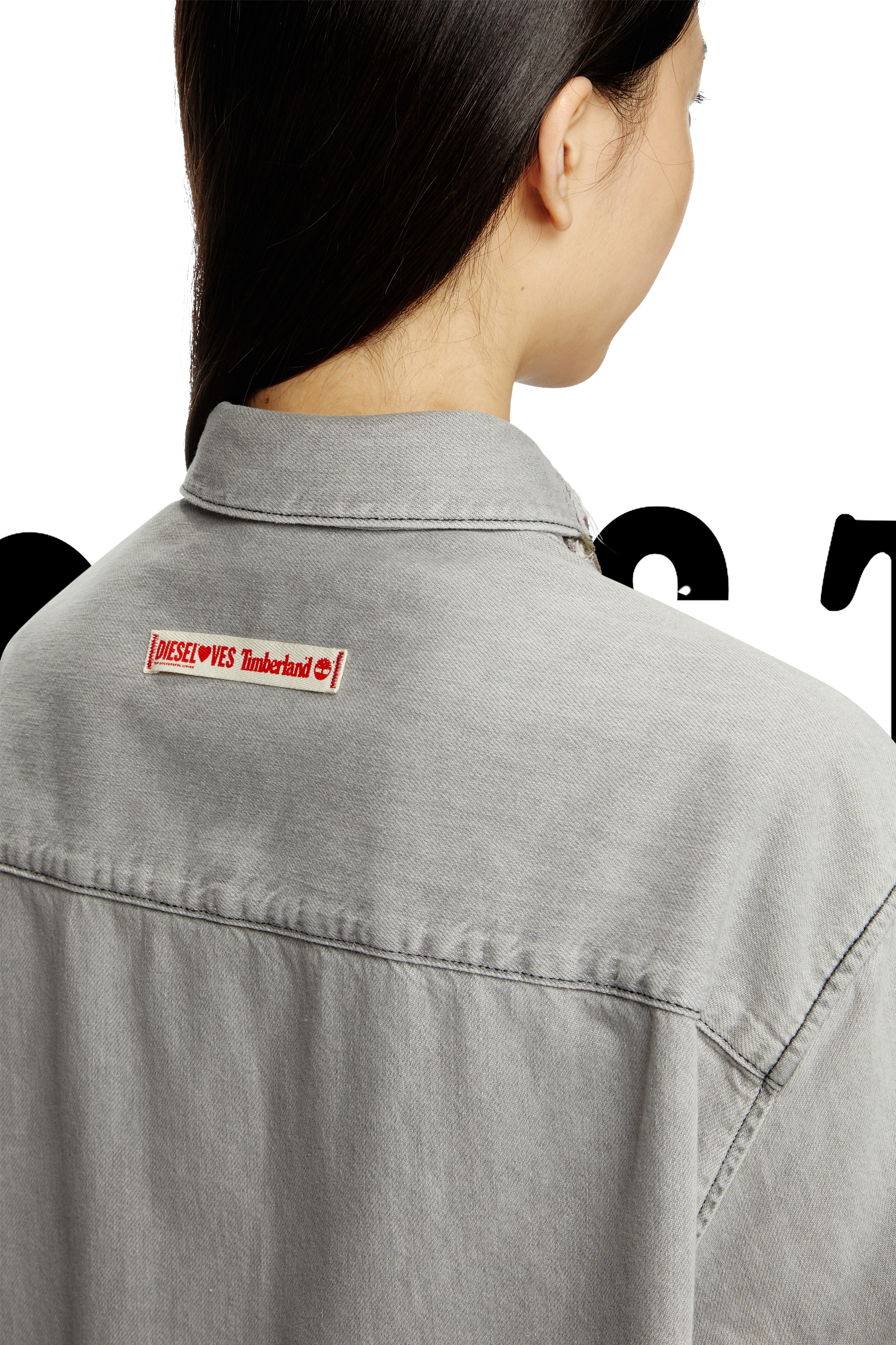 Diesel - Shirt Diseloves 8B, Unisex's Check and bleach-effect denim shirt in レッド/グレー - 2