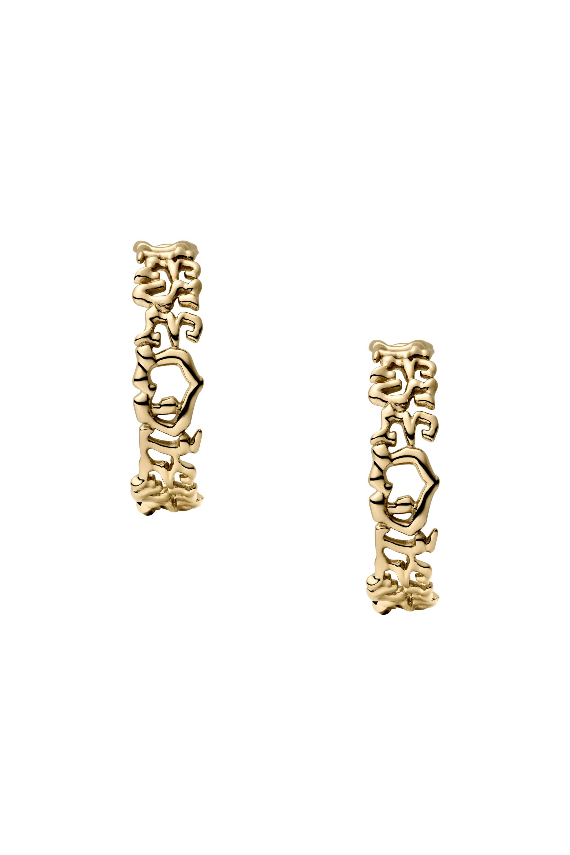 Diesel - DX1656710 JEWELLERY, Unisex's Stainless steel hoop earrings in ゴールド - 2