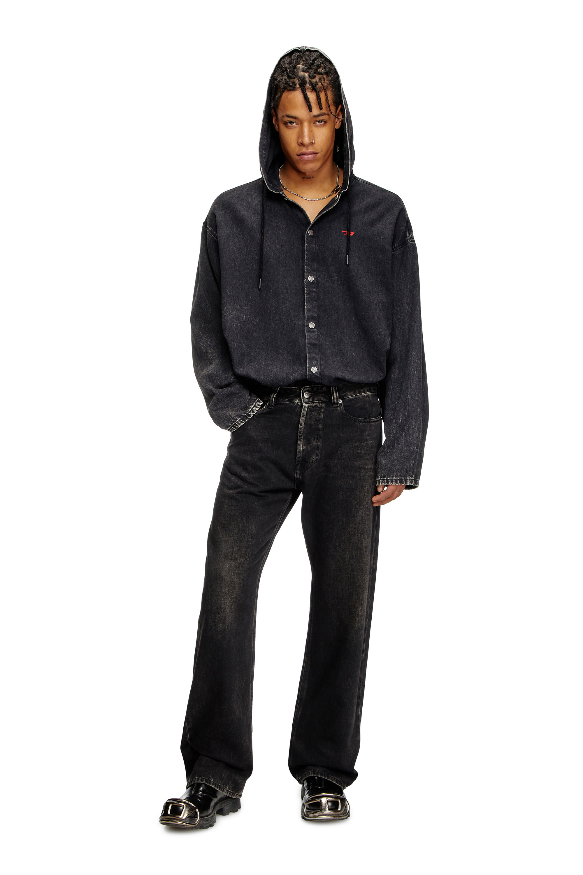 Diesel - Male's Relaxed Jeans 1980 D-Eeper 09J96, ブラック/ダークグレー - 1