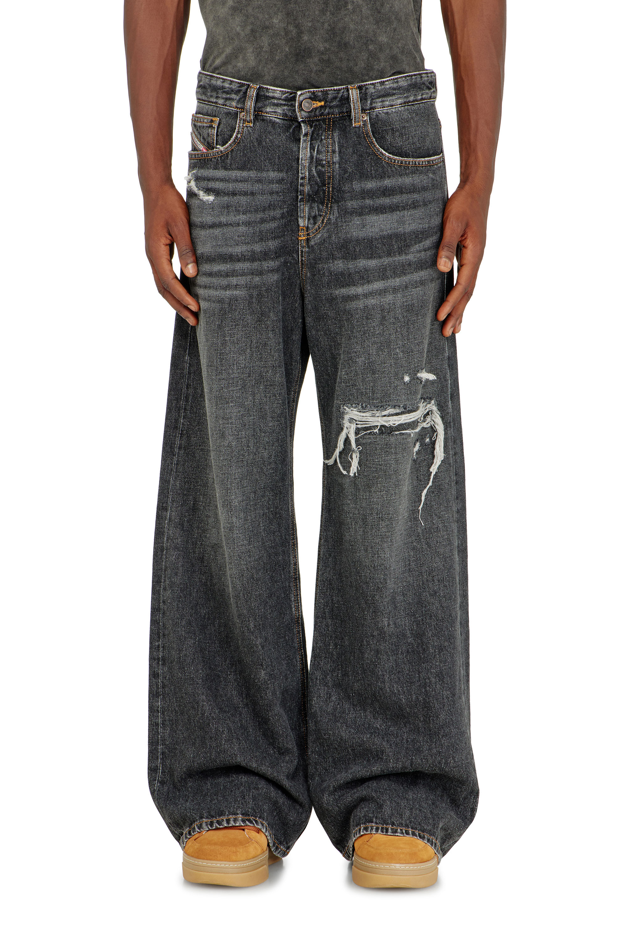 Diesel - Male's Relaxed Jeans D-Rise 007DN, ブラック/ダークグレー - 5