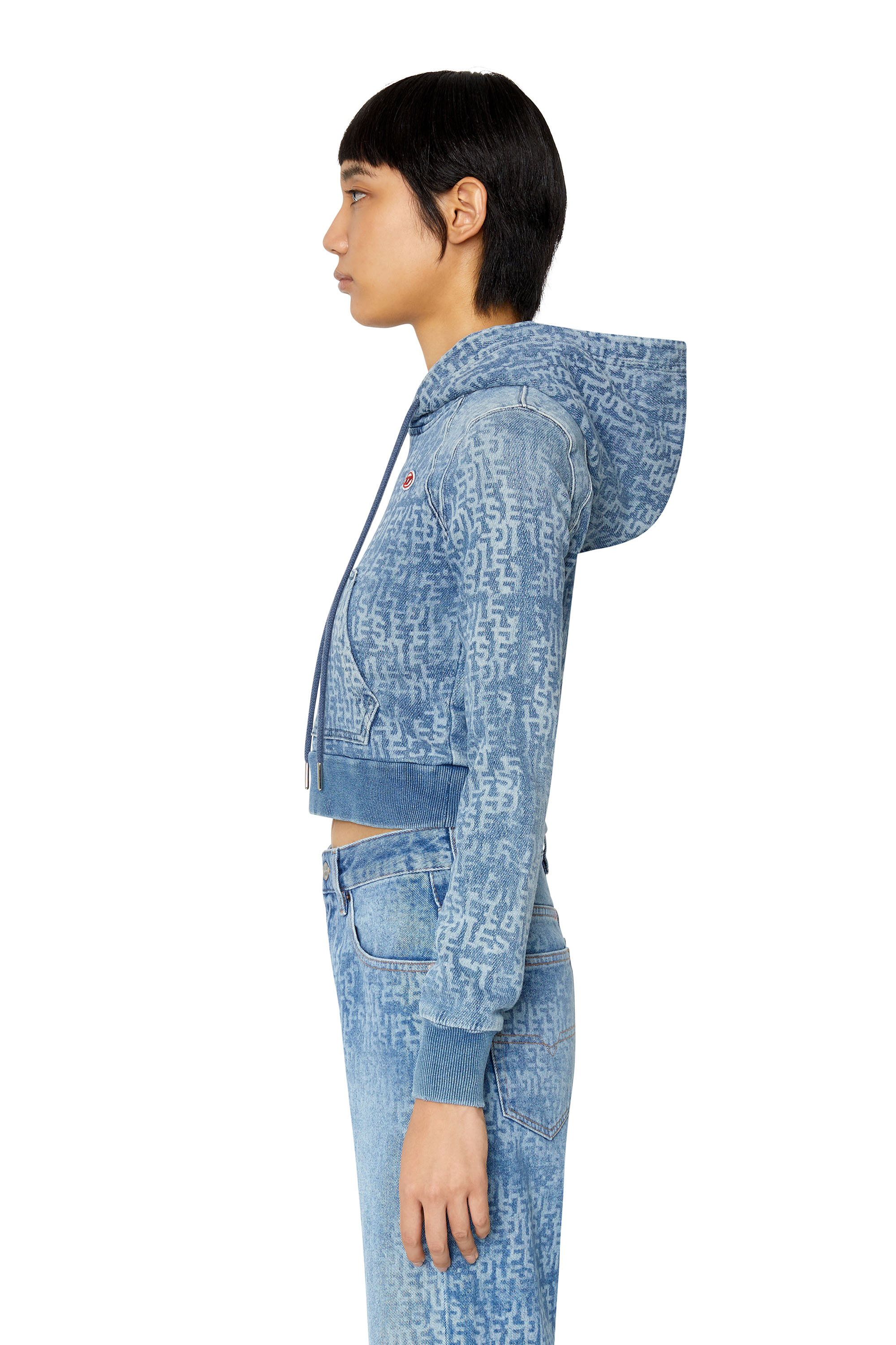 Diesel - D-ANGY TRACK DENIM HOODIE, ライトブルー - Image 4