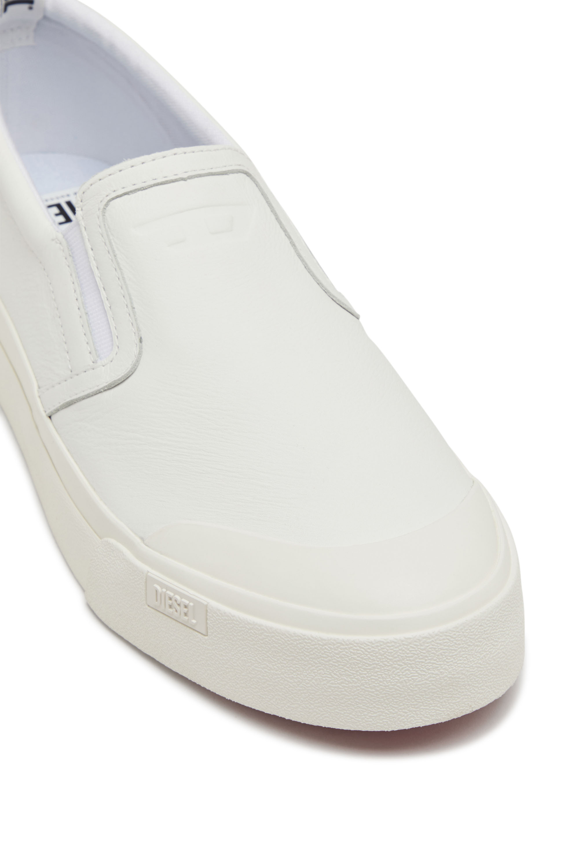 Diesel - S-ATHOS SLIP ON, Male's S-Athos-Slip-on sneakers in plain leather in ホワイト - 6