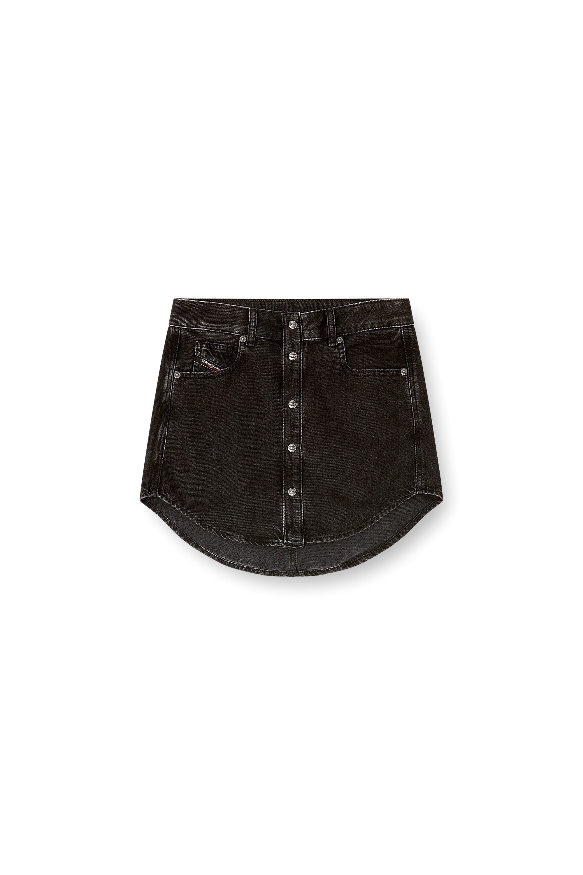 Diesel - DE-ARD, Female's Denim button-front miniskirt in ブラック - 3