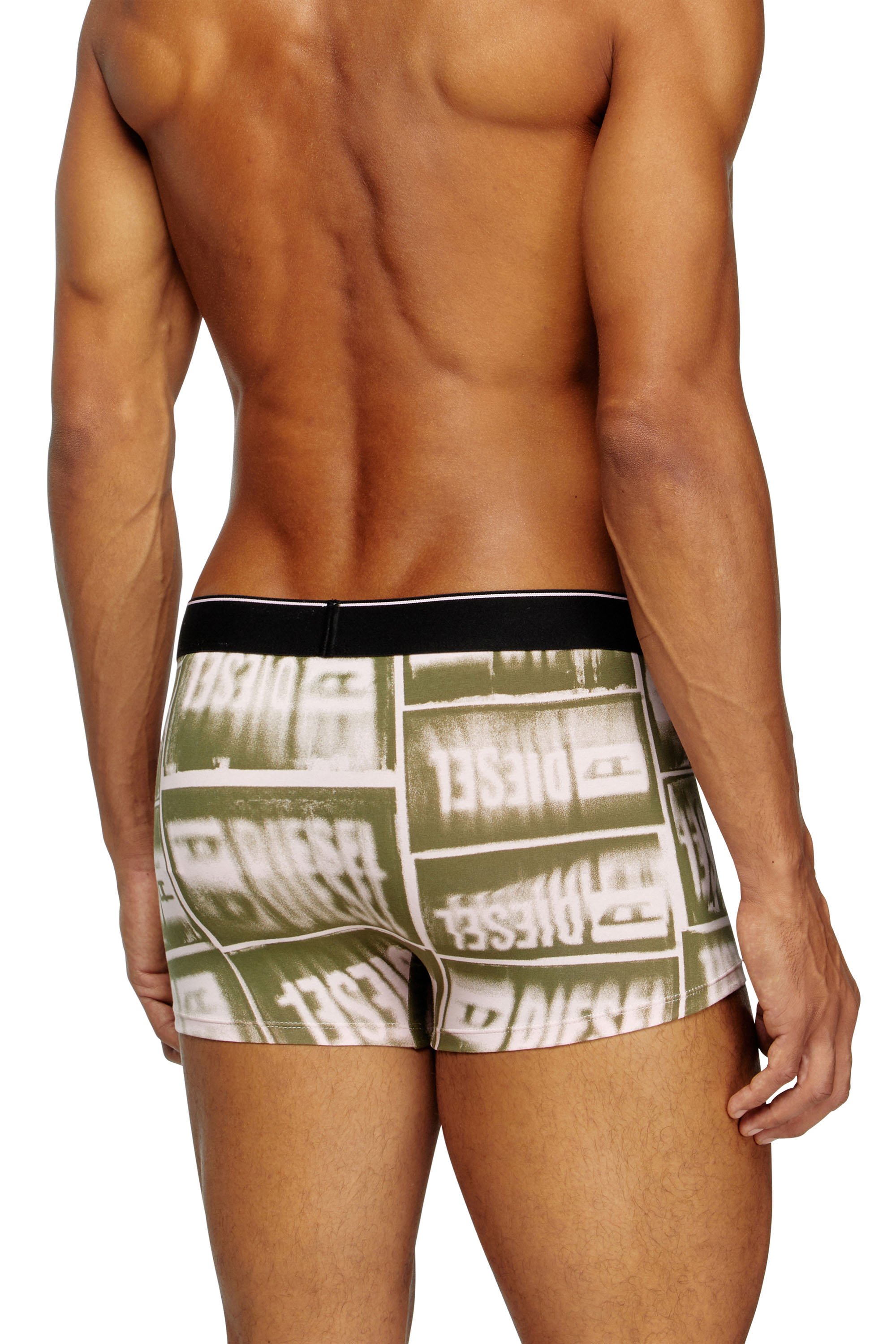 Diesel - DAMIEN-D-BOX, Male's Boxer briefs with faded logo print in グリーン - 3